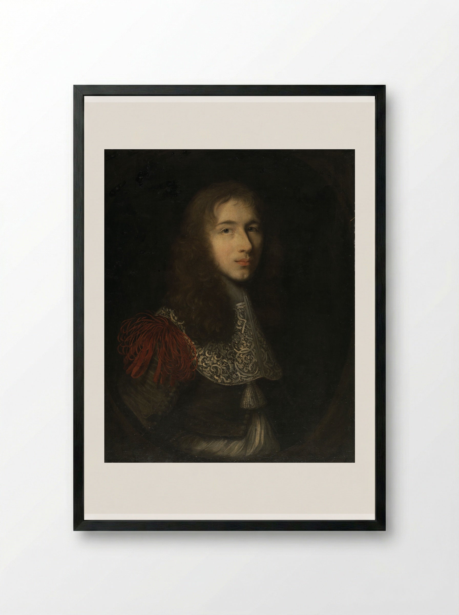 Portrait of a Man - Robert Nanteuil - Framed Print Black