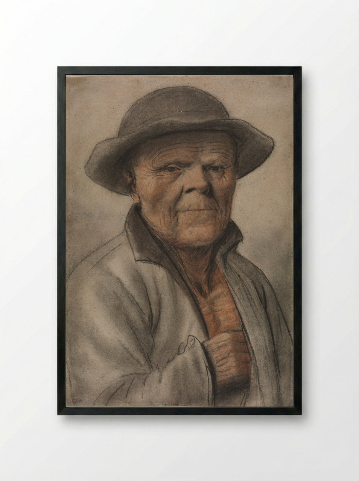 Portrait of a Man - Nicolas Lagneau - Framed Print Black