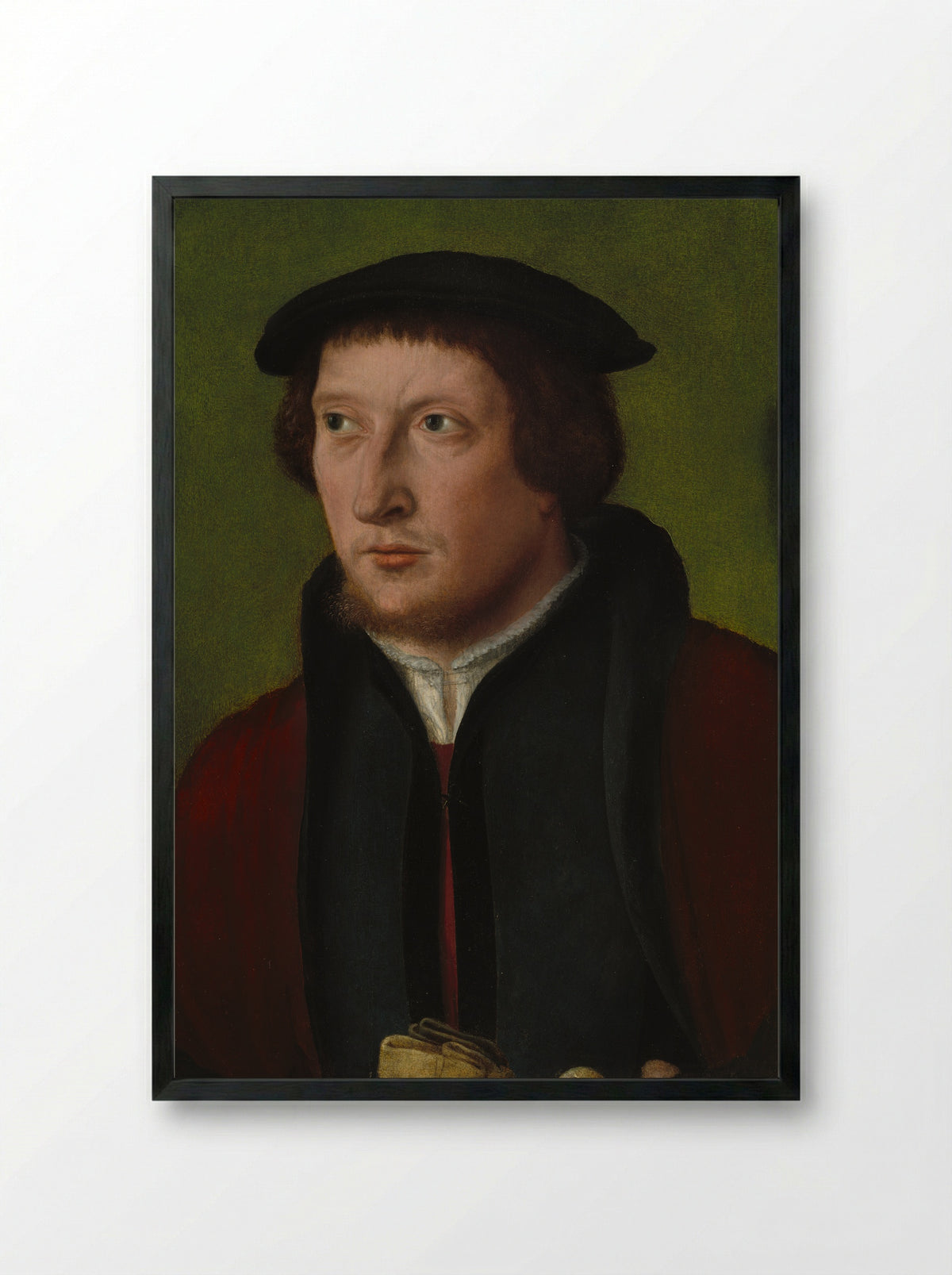 Portrait of a Man - Bartholomaeus Bruyn the Elder - Framed Print Black