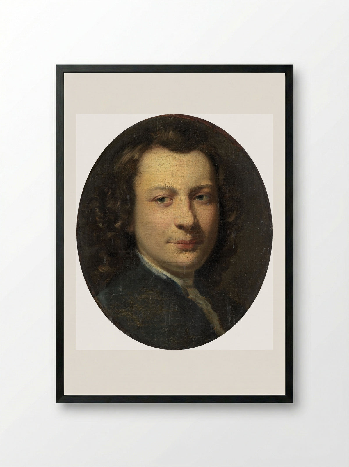 Portrait of a Man - Frans van der Mijn - Framed Print Black