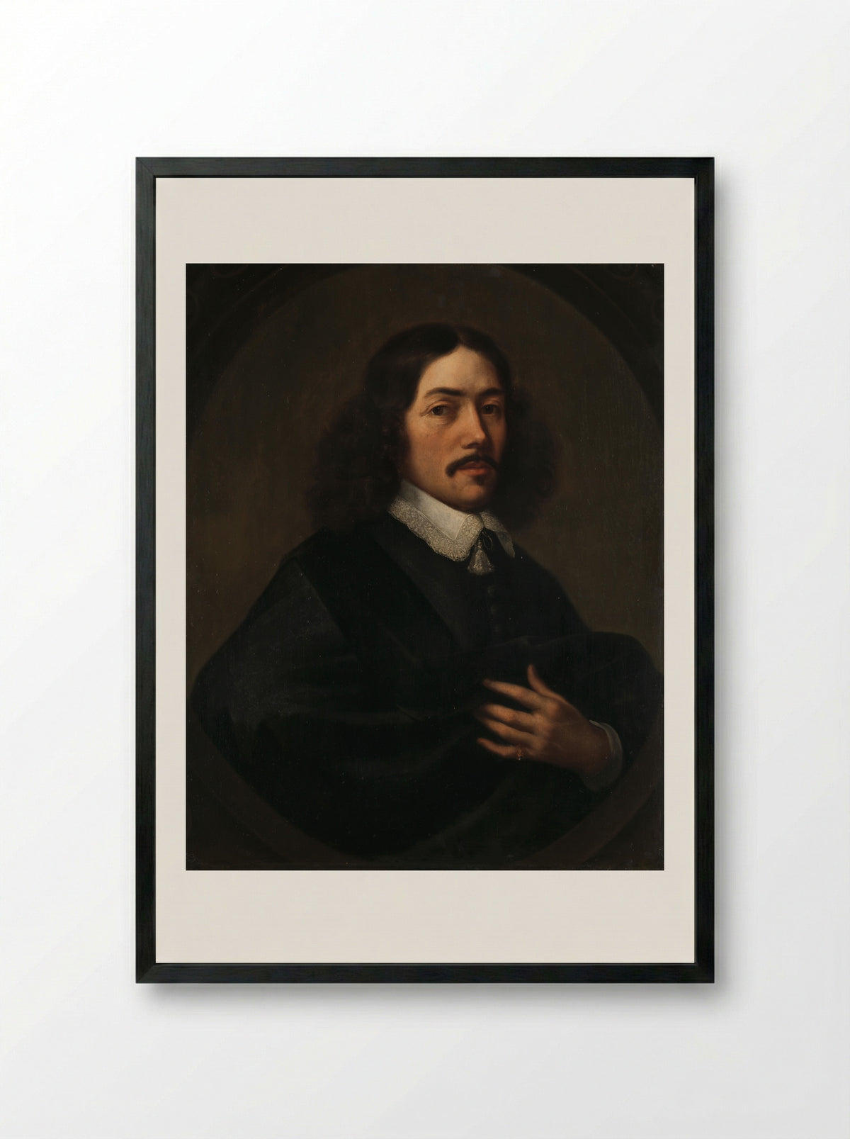 Portrait of a Man - Dirck Craey - Framed Print Black