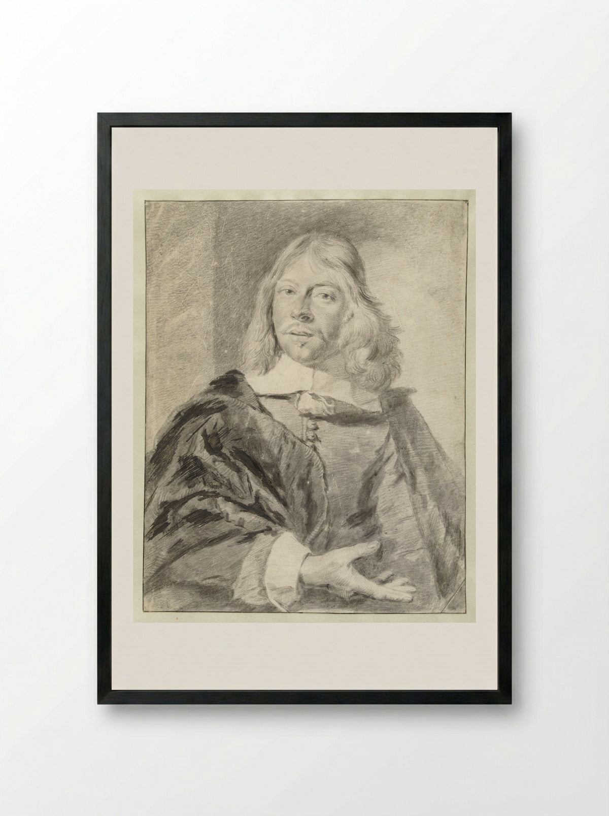 Portrait of a Man - Philips Wouwerman - Framed Print Black