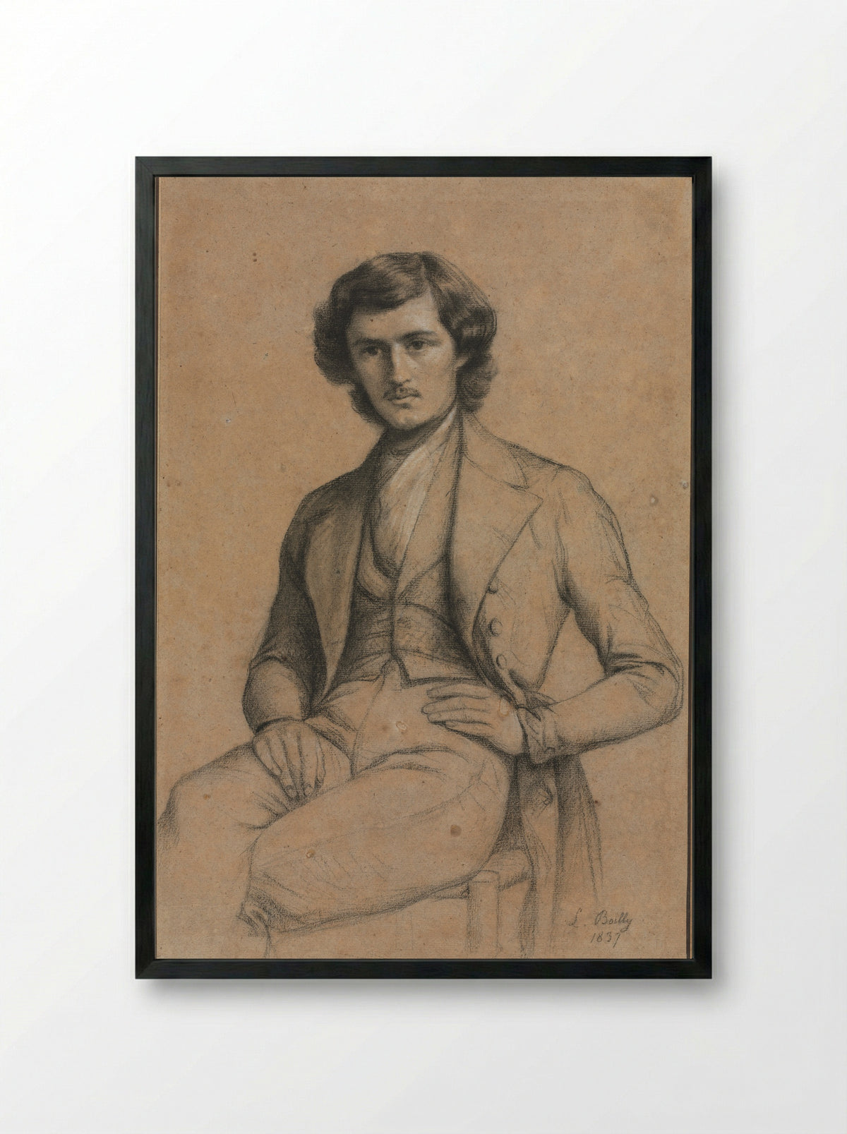 Portrait of a Man - Louis-Léopold Boilly - Framed Print Black