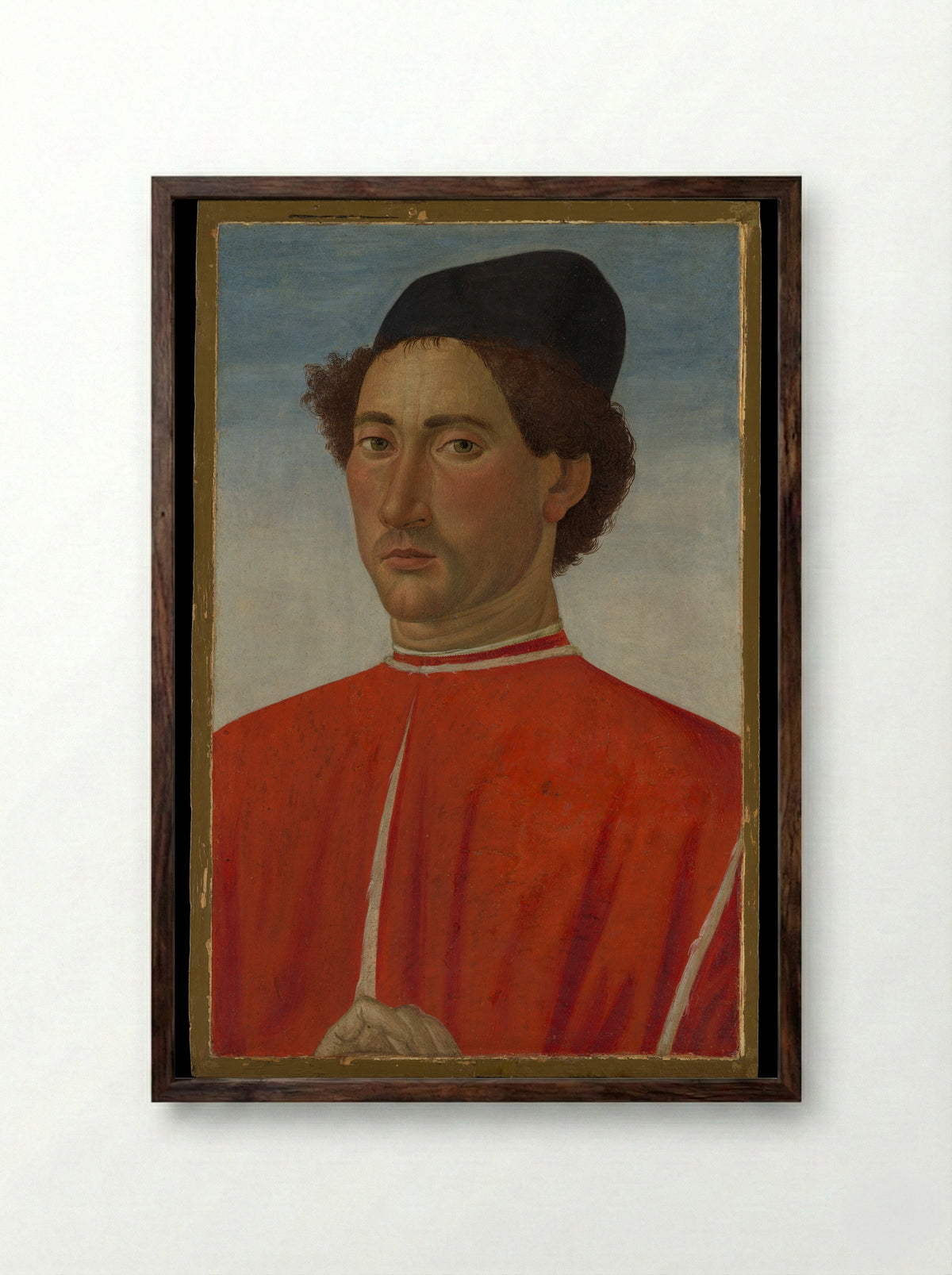 Portrait of a Man - Cosimo Rosselli - Framed Print Dark Wood