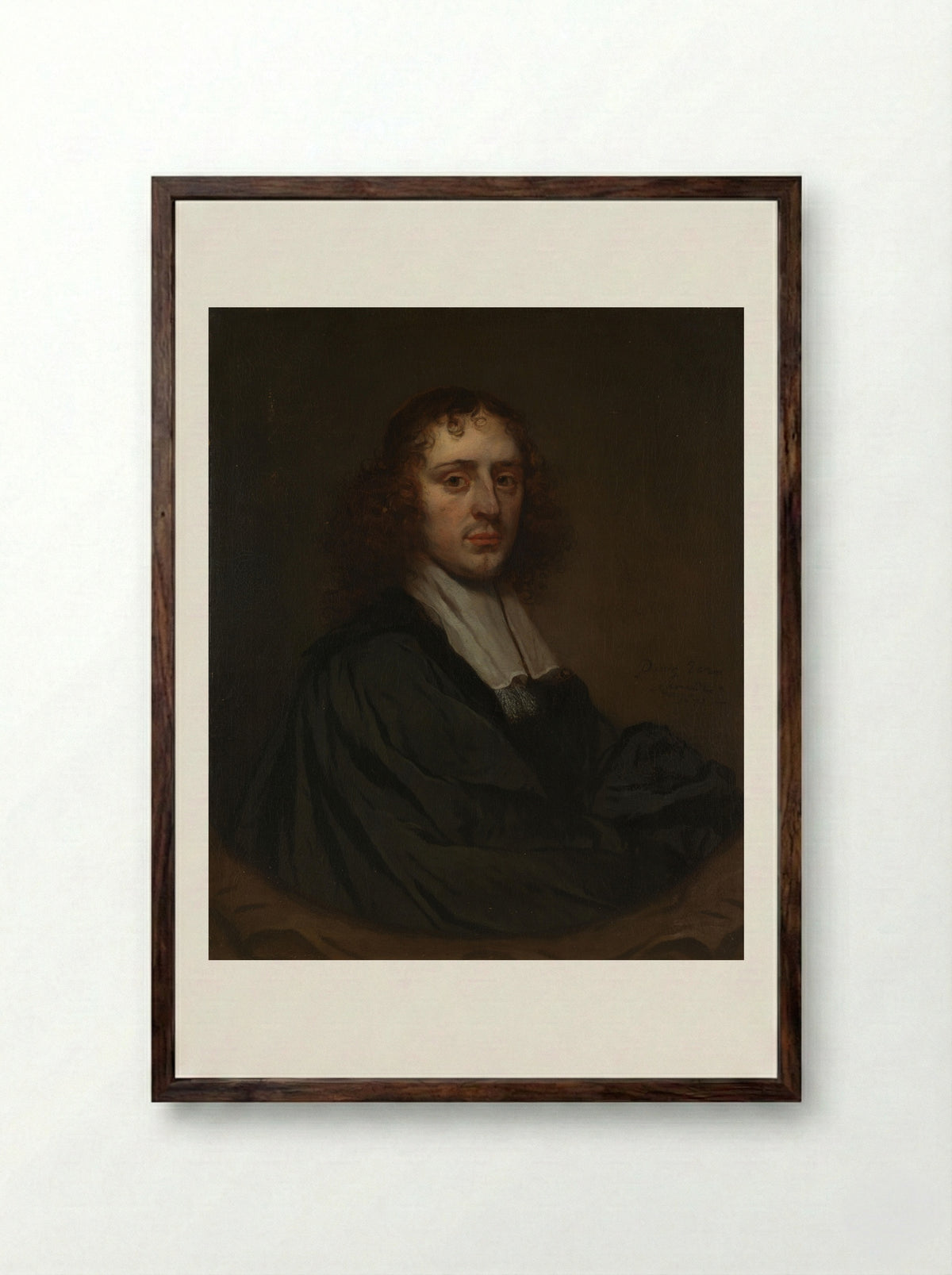 Portrait of a Man - Pieter van Anraedt - Framed Print Dark Wood