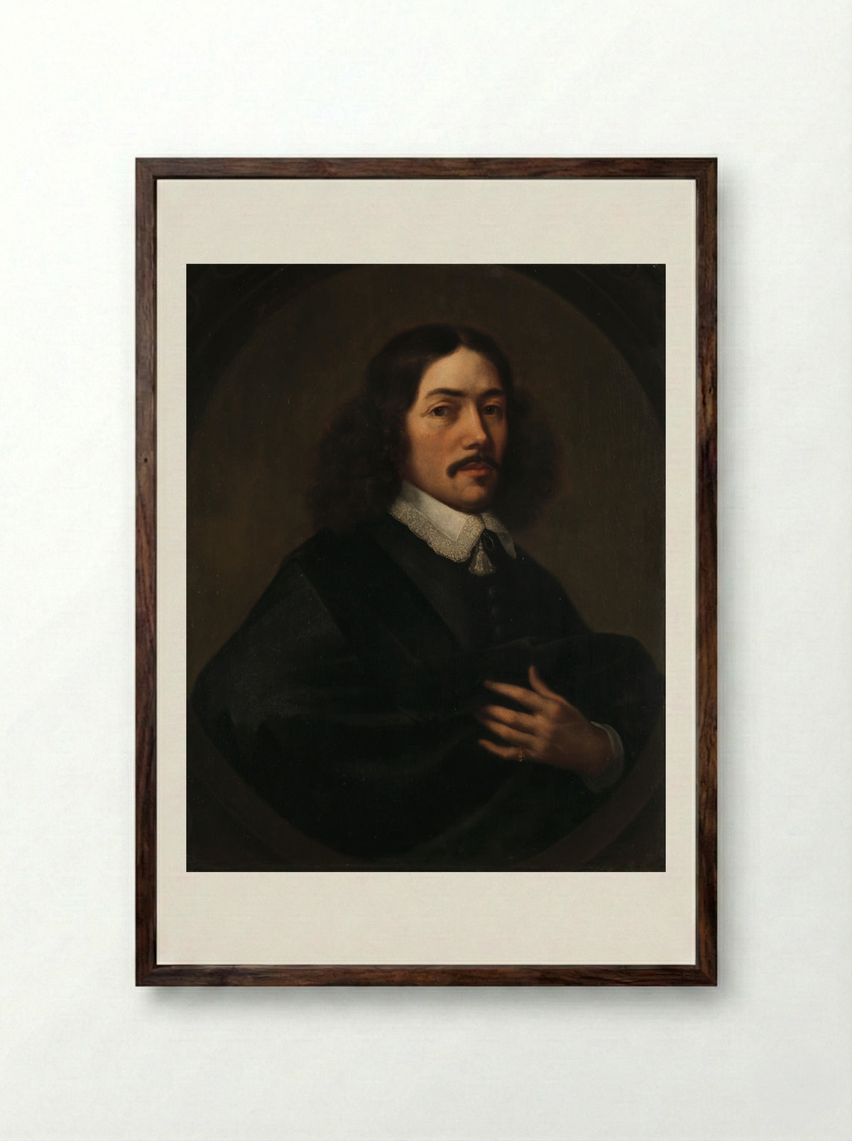 Portrait of a Man - Dirck Craey - Framed Print Dark Wood