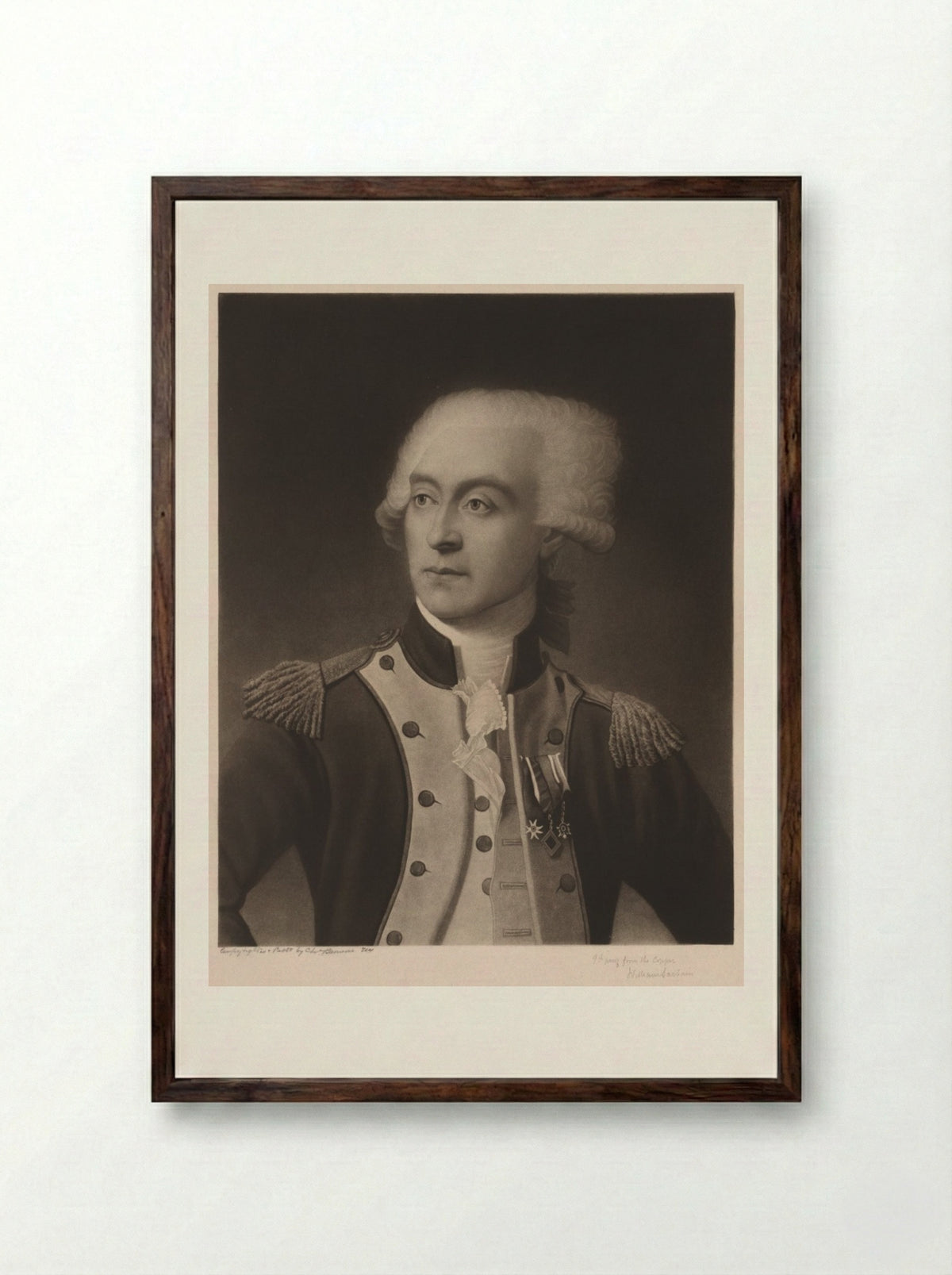 Portrait of a Man - William Sartain - Framed Print Dark Wood