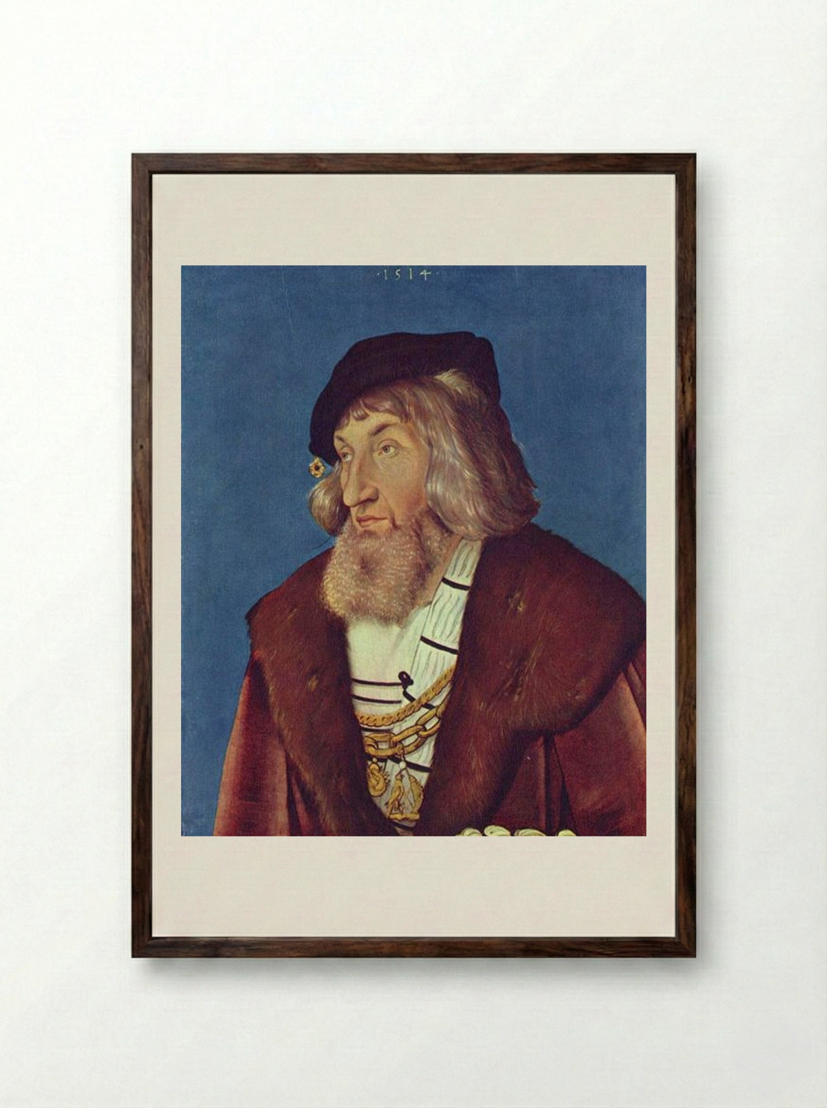Portrait of a Man - Hans Baldung - Framed Print Dark Wood