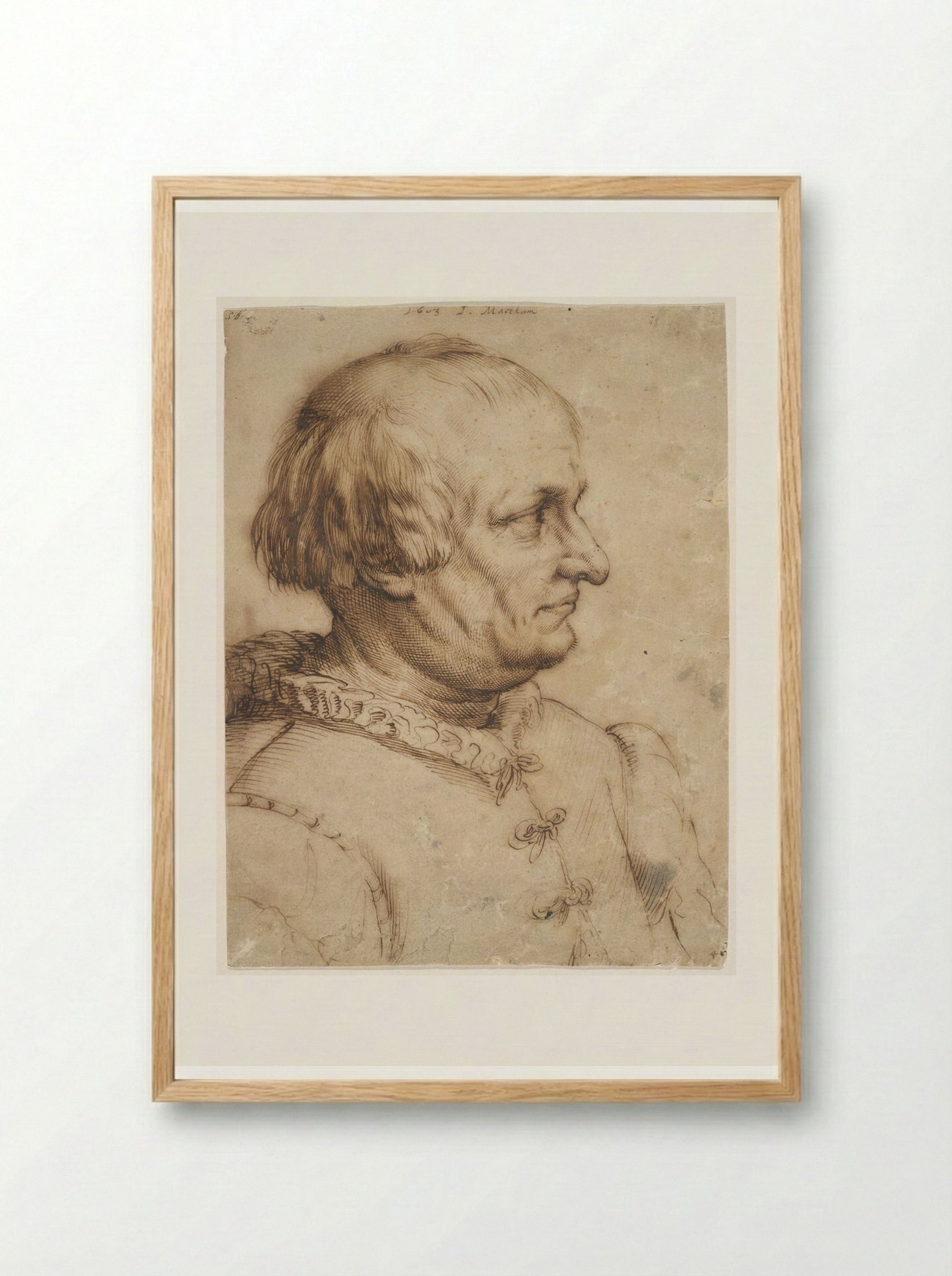 Portrait of a Man - Jacob Matham - Framed Print Wood