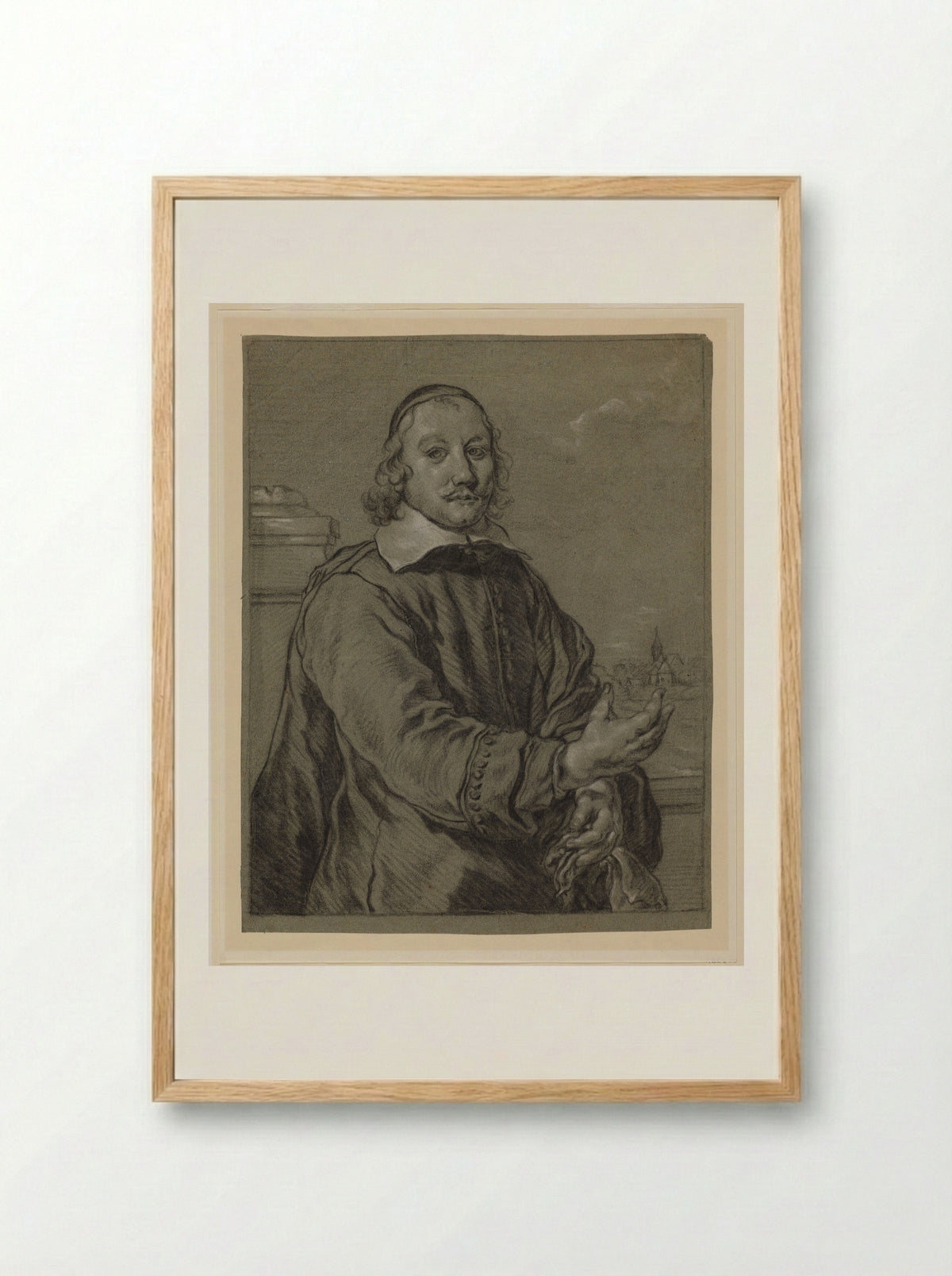 Portrait of a Man - Jan van Noordt - Framed Print Wood