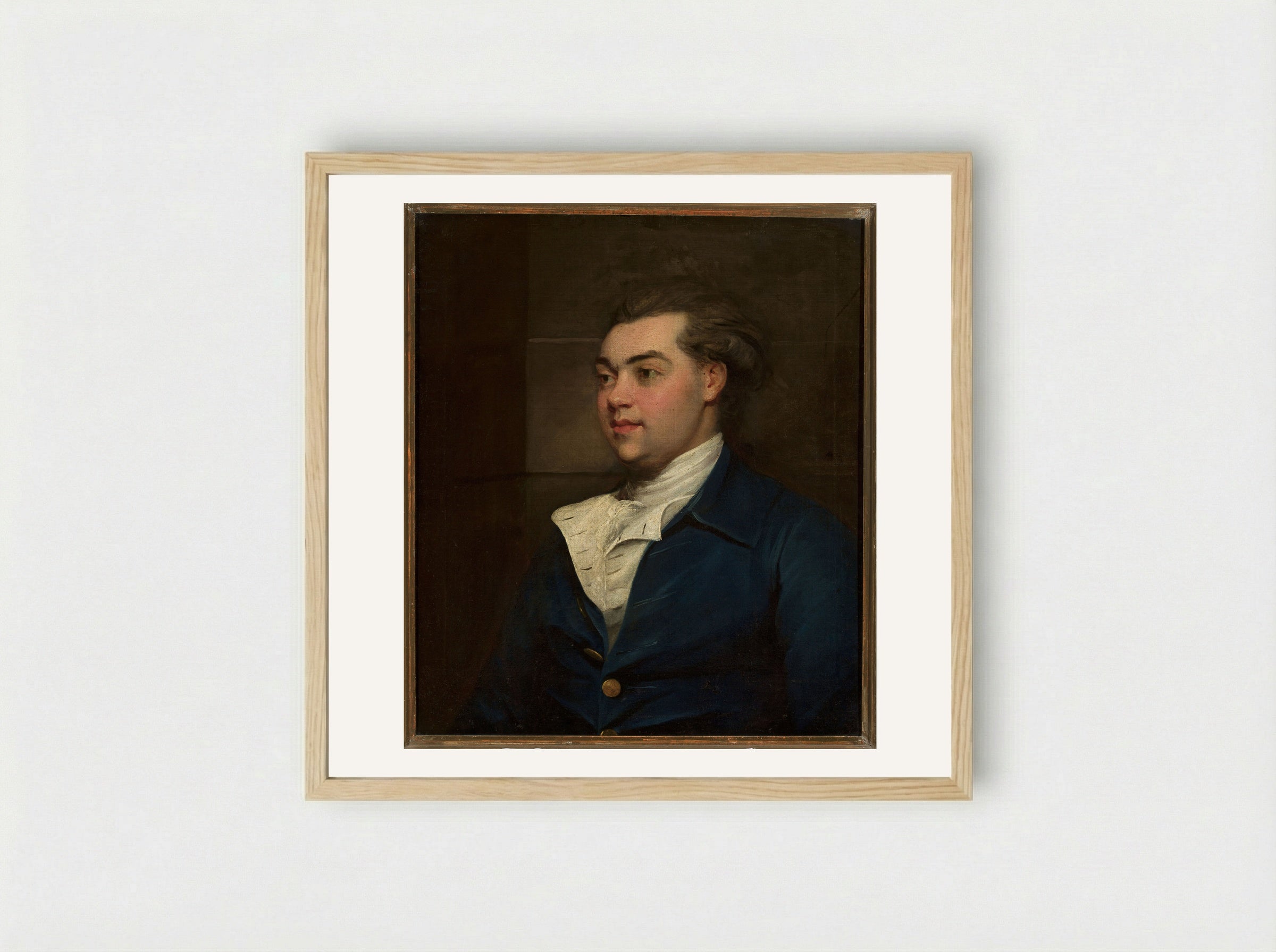 Portrait of a Man - John Hoppner - Framed Print Wood