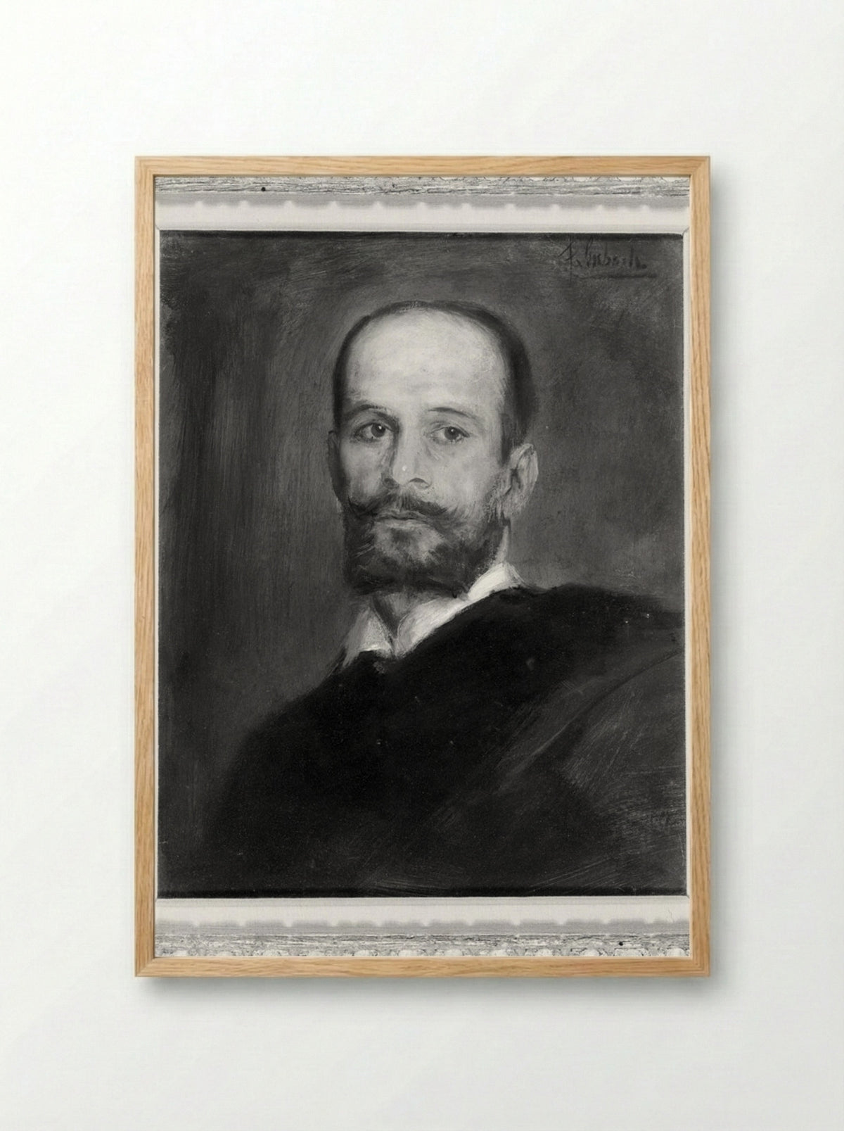 Portrait of a Man - Franz von Lenbach - Framed Print Wood