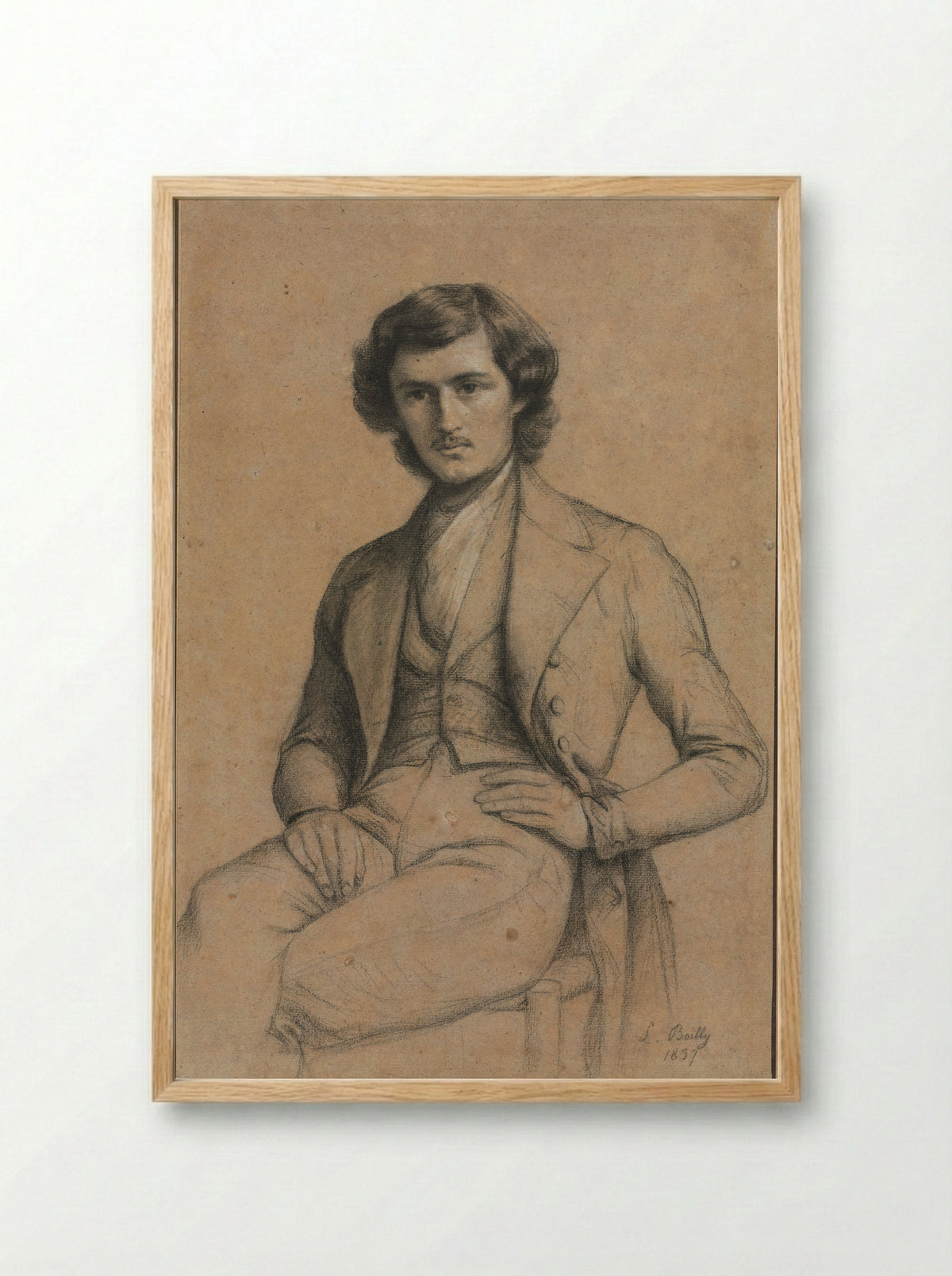Portrait of a Man - Louis-Léopold Boilly - Framed Print Wood