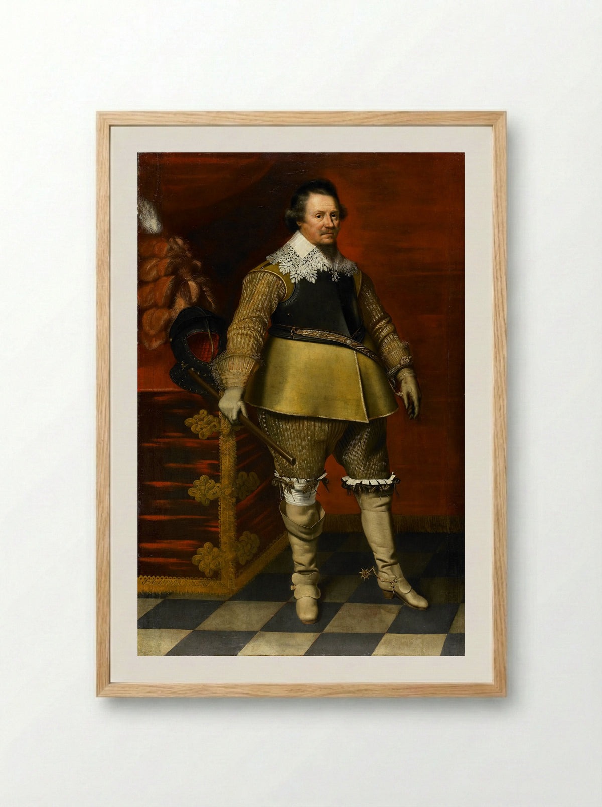 Portrait of a Military Officer - Wybrand de Geest - Framed Print Wood
