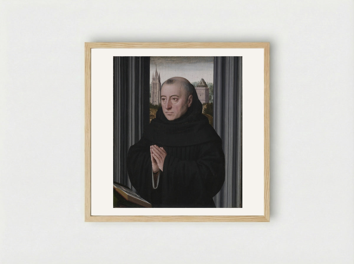 Portrait of a Monk - Gerard David - Framed Print Wood