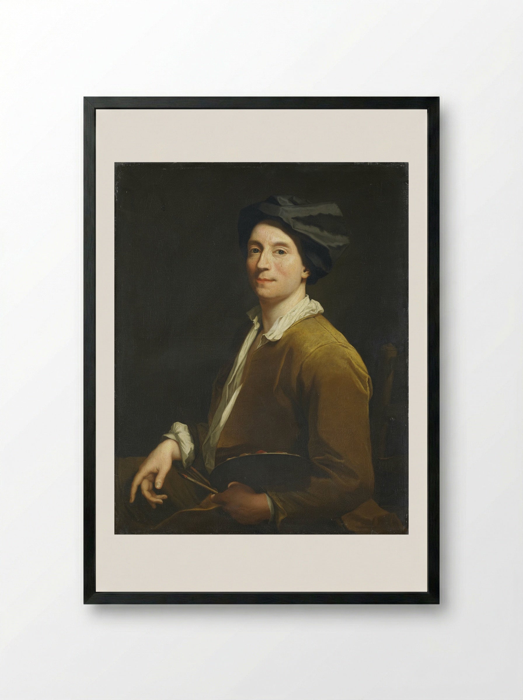 Portrait of a Painter, Possibly a Self-Portrait - Christoffel Lubienitzki - Framed Print Black