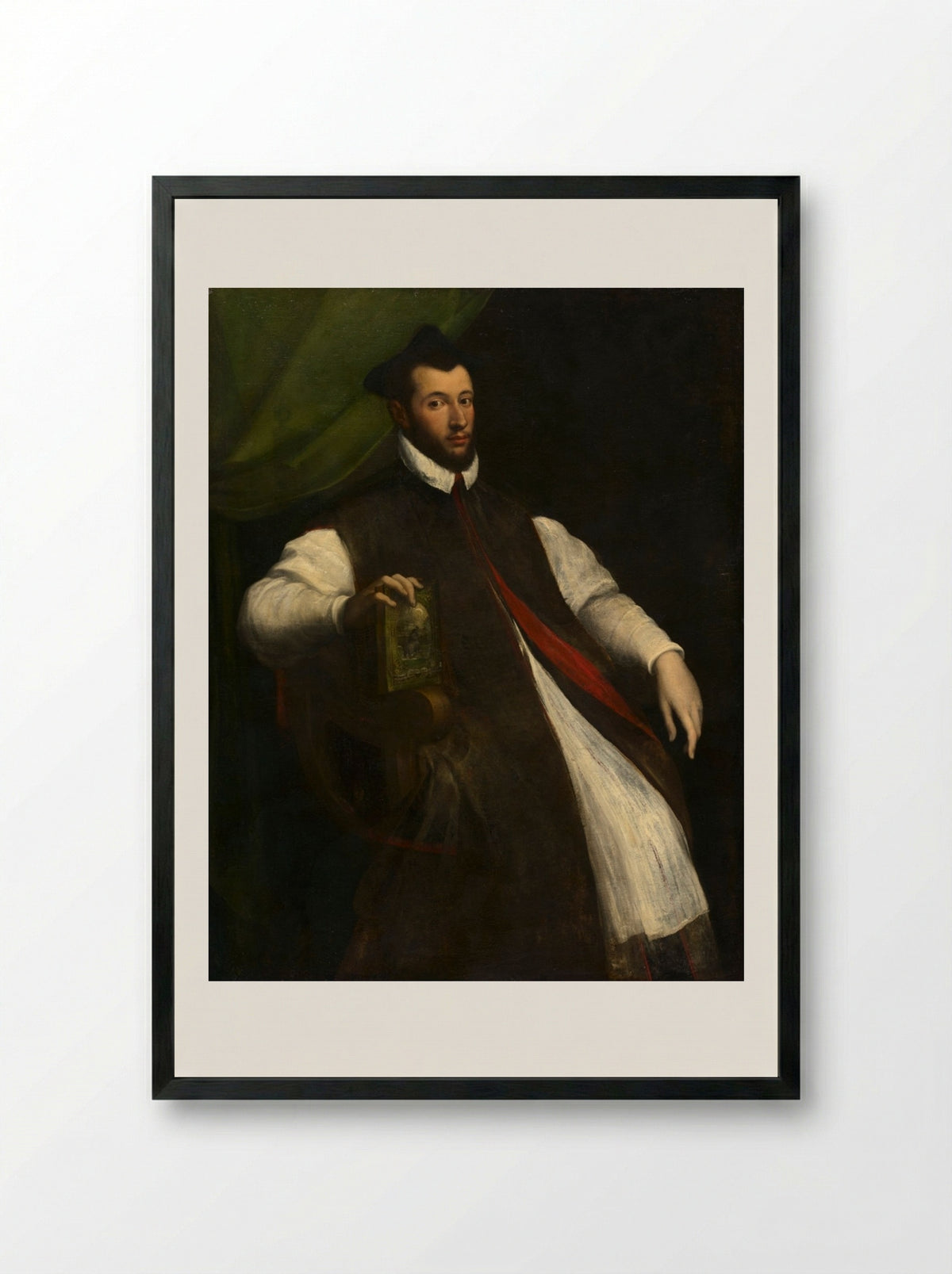 Portrait of a Prelate - Girolamo da Carpi - Framed Print Black