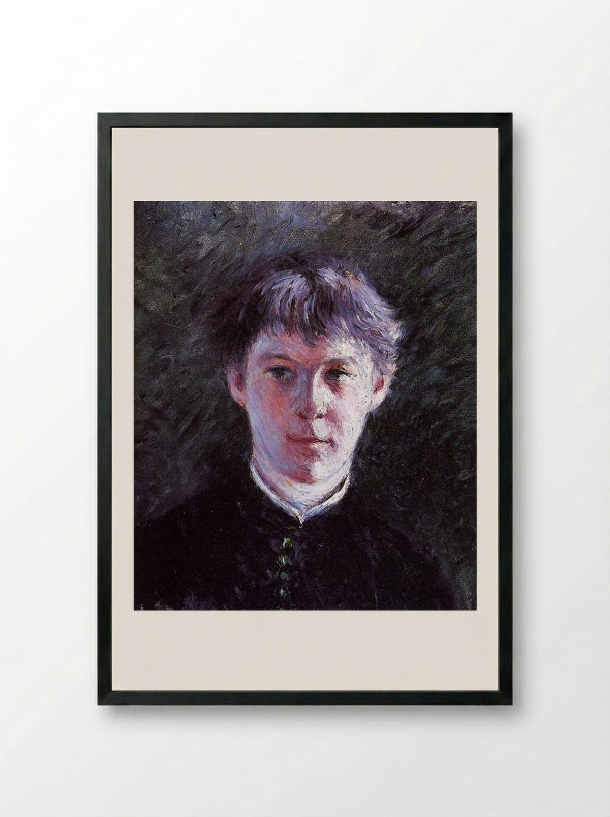 Portrait of a Schoolboy - Gustave Caillebotte - Framed Print Black
