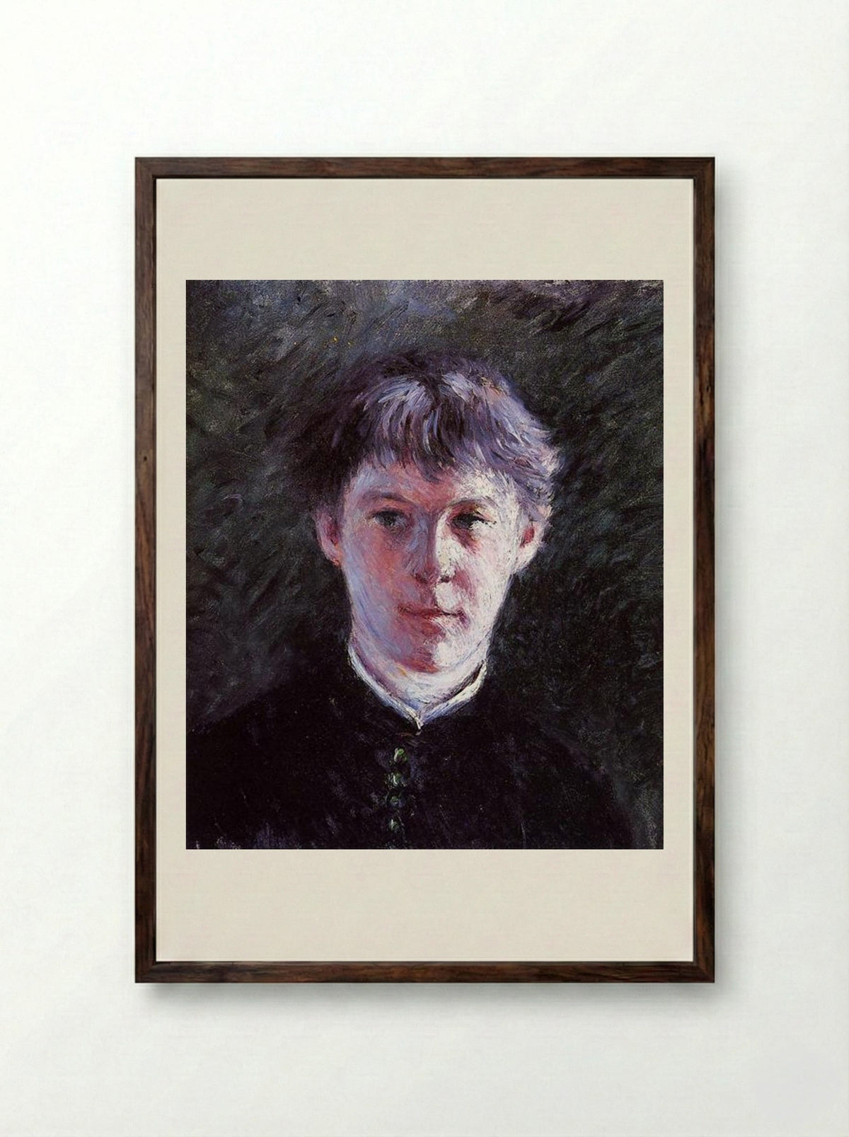 Portrait of a Schoolboy - Gustave Caillebotte - Framed Print Dark Wood