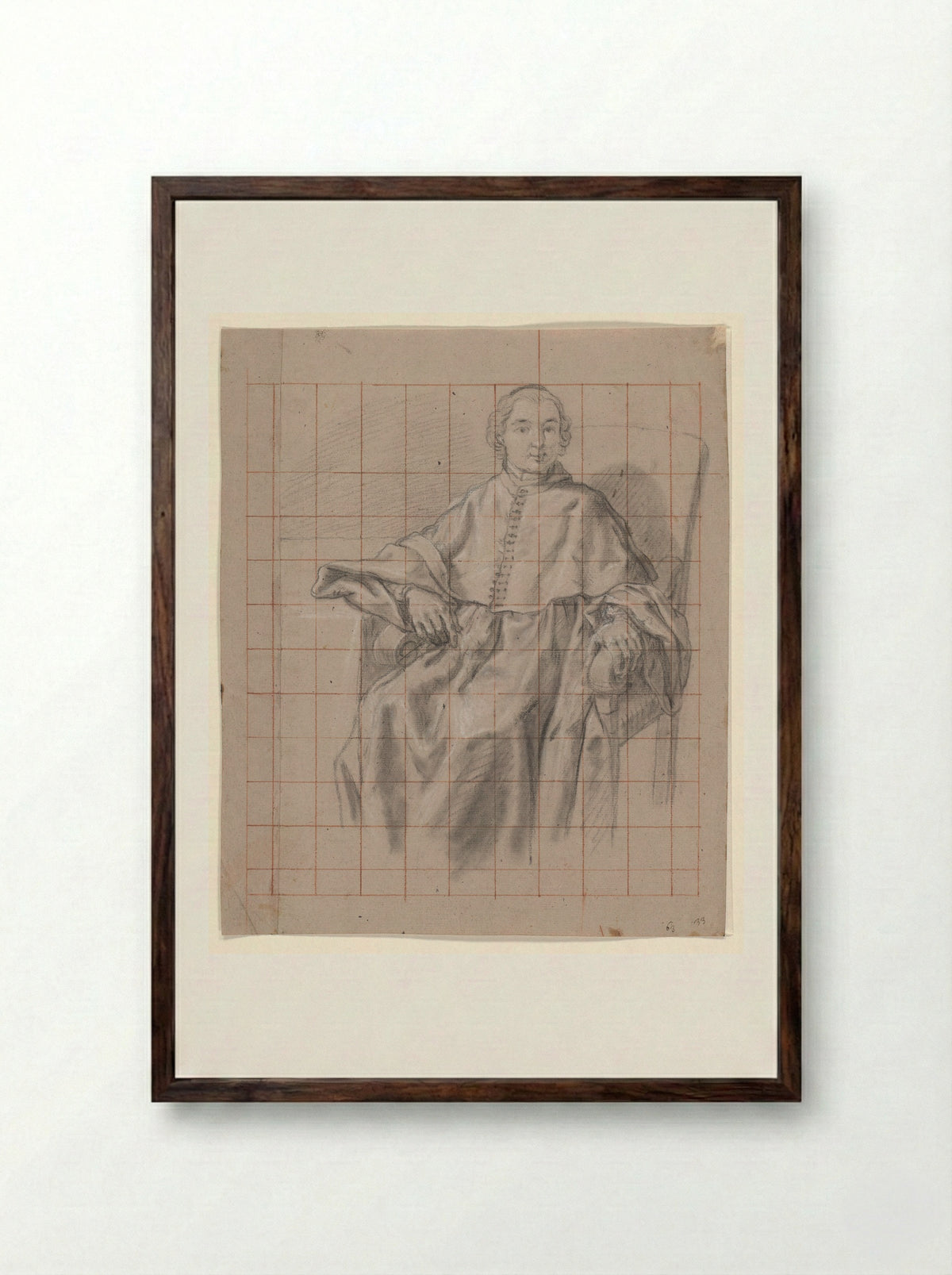 Portrait of a Seated Clergyman - Jan Anton Garemyn - Framed Print Dark Wood