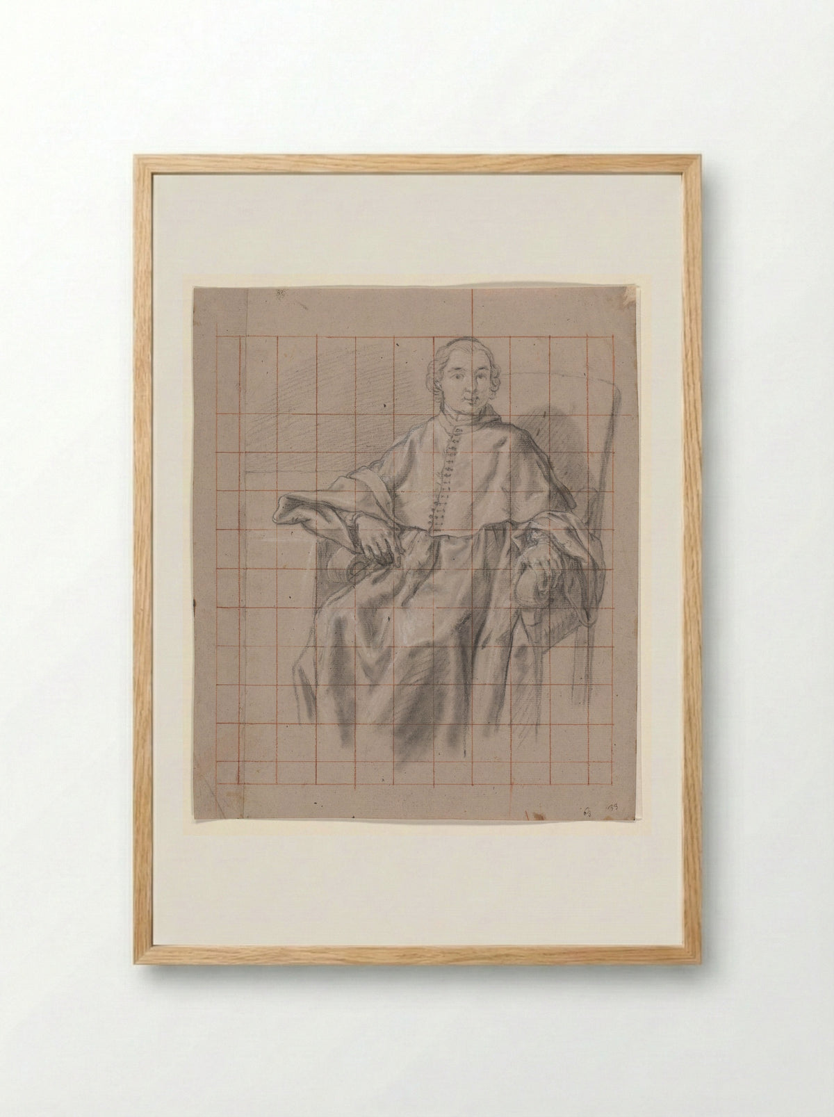 Portrait of a Seated Clergyman - Jan Anton Garemyn - Framed Print Wood