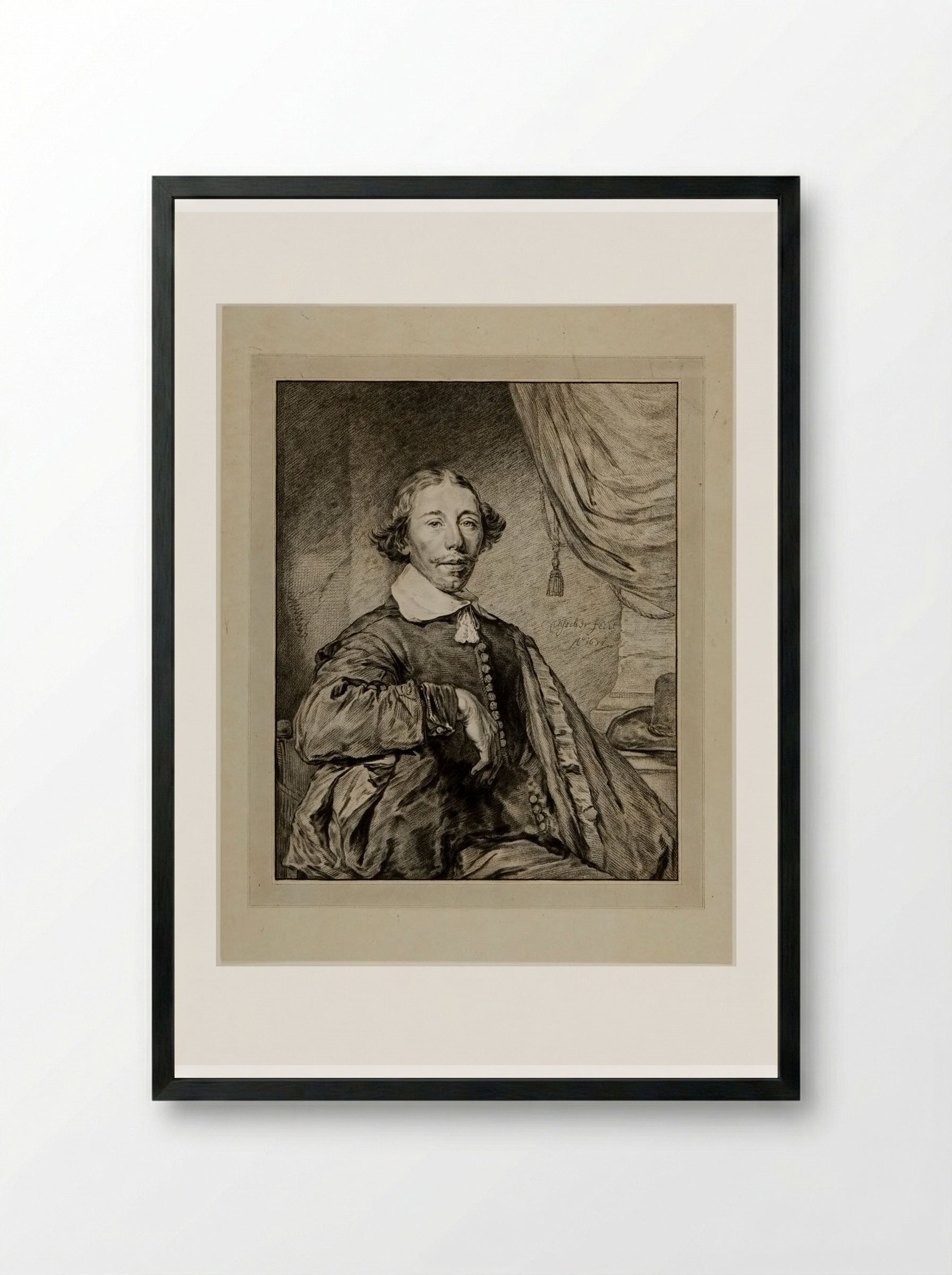 Portrait of a Seated Gentleman - Cornelis Ploos van Amstel - Framed Print Black