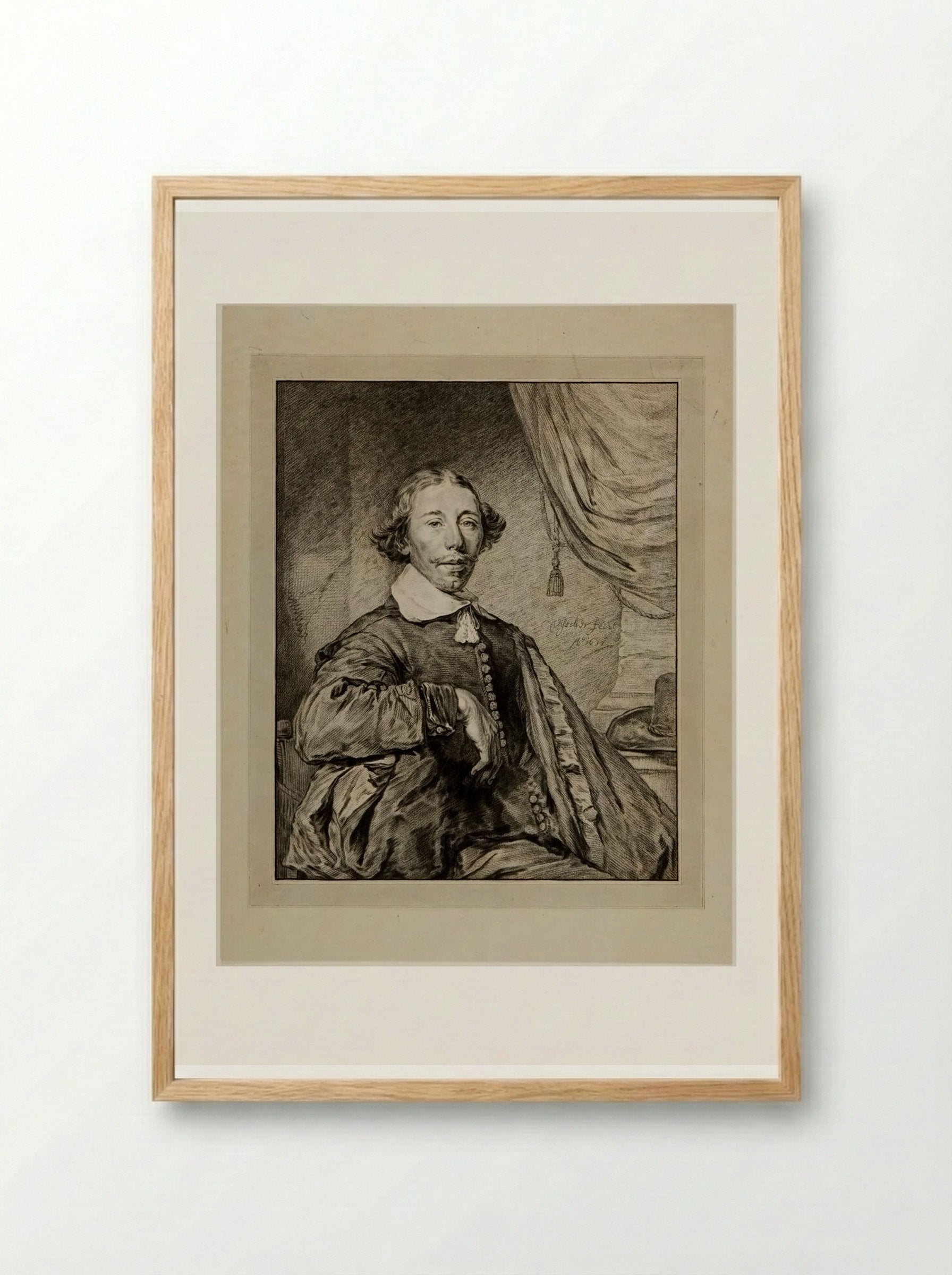 Portrait of a Seated Gentleman - Cornelis Ploos van Amstel - Framed Print Wood