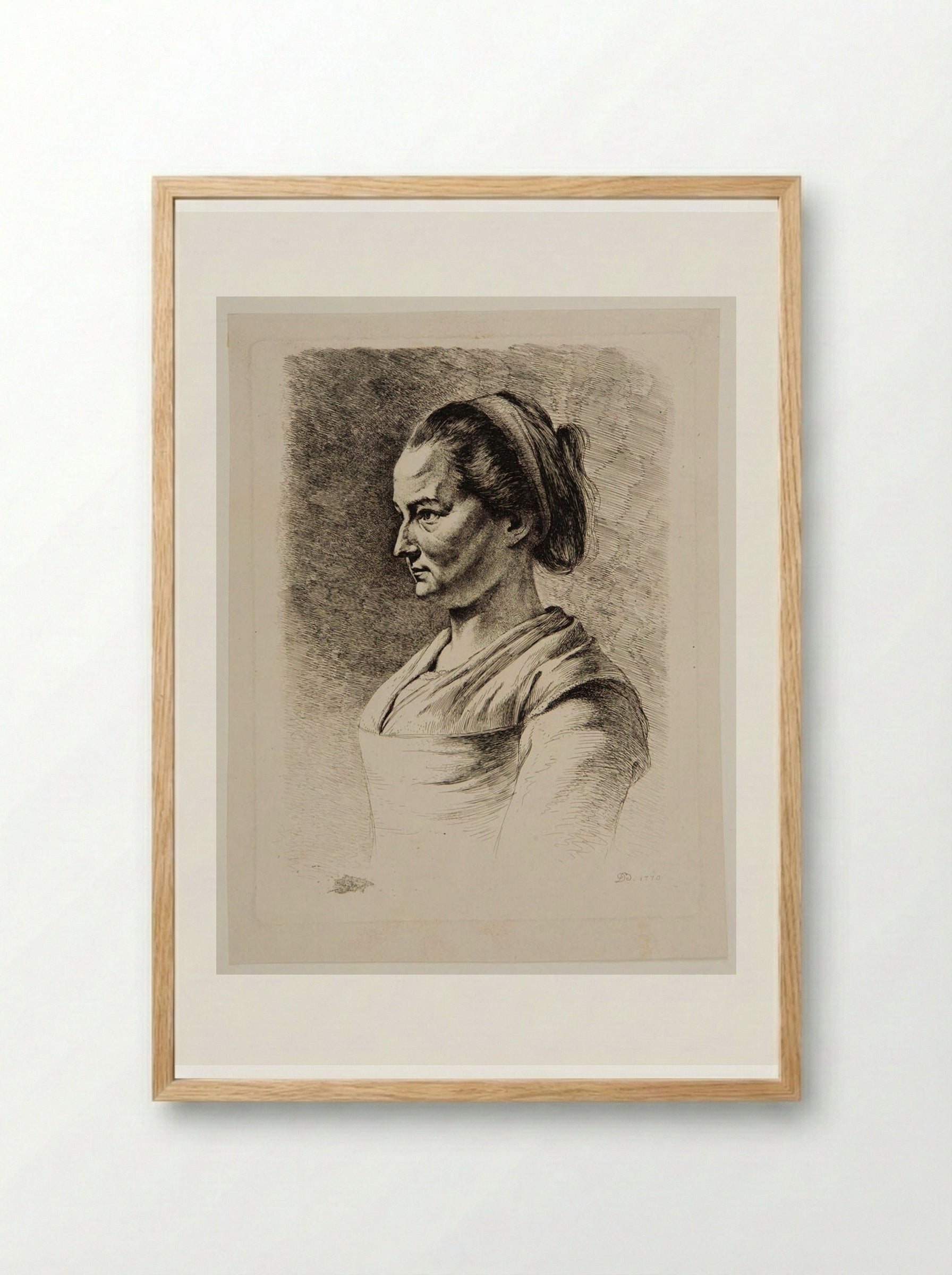 Portrait of a Servant Woman - Jean-Jacques de Boissieu - Framed Print Wood
