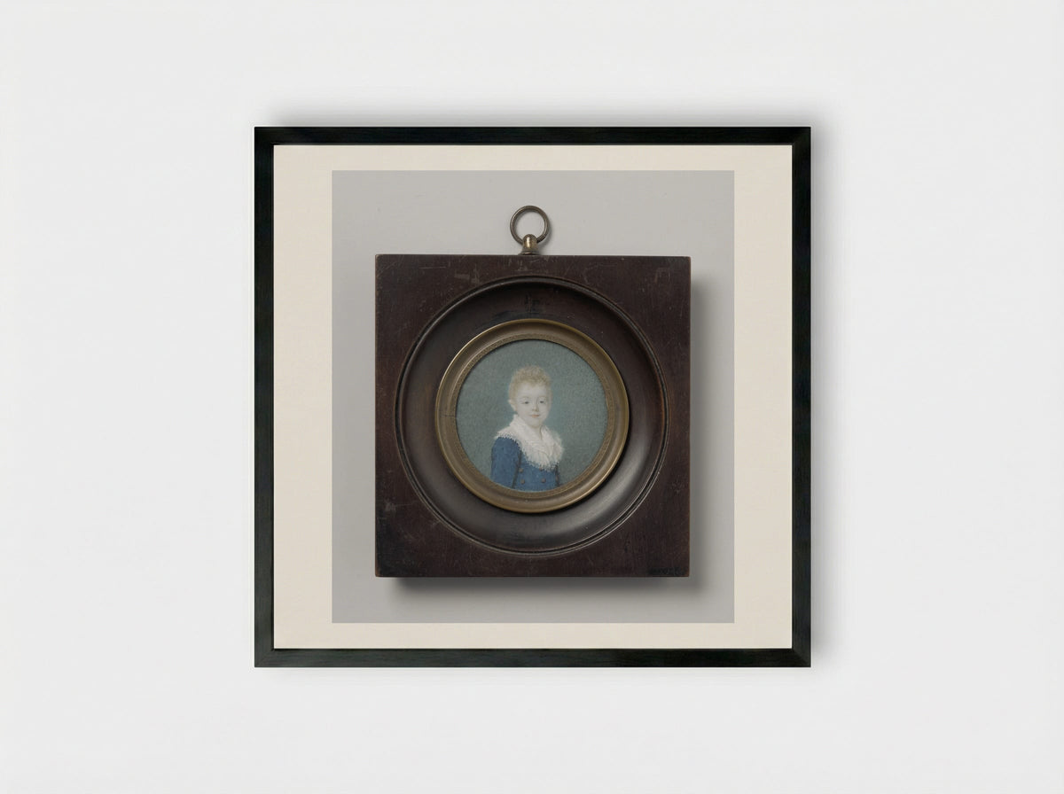 Portrait of a Six-Year-Old Boy from the Bus Family - Joseph Boze - Framed Print Black