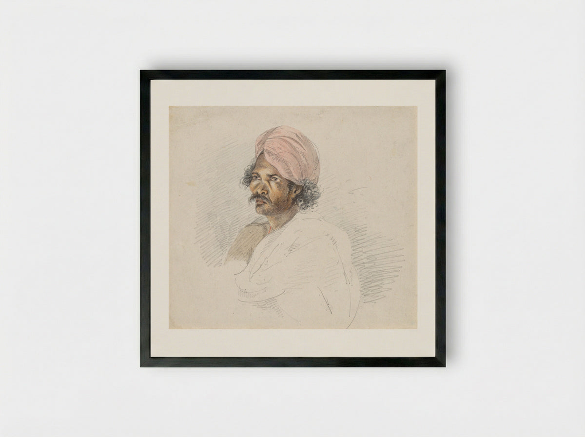 Portrait of a Sri Lankan Tamil - Samuel Daniell - Framed Print Black