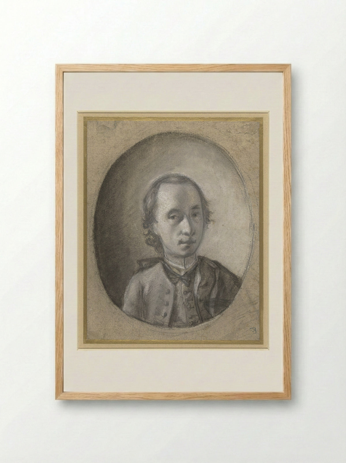 Portrait of a Venetian Cleric (in an Oval) - Bartolommeo Nazari - Framed Print Wood