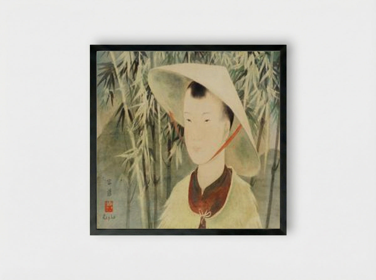 Portrait of a Vietnamese Boy - Le Pho - Framed Print Black