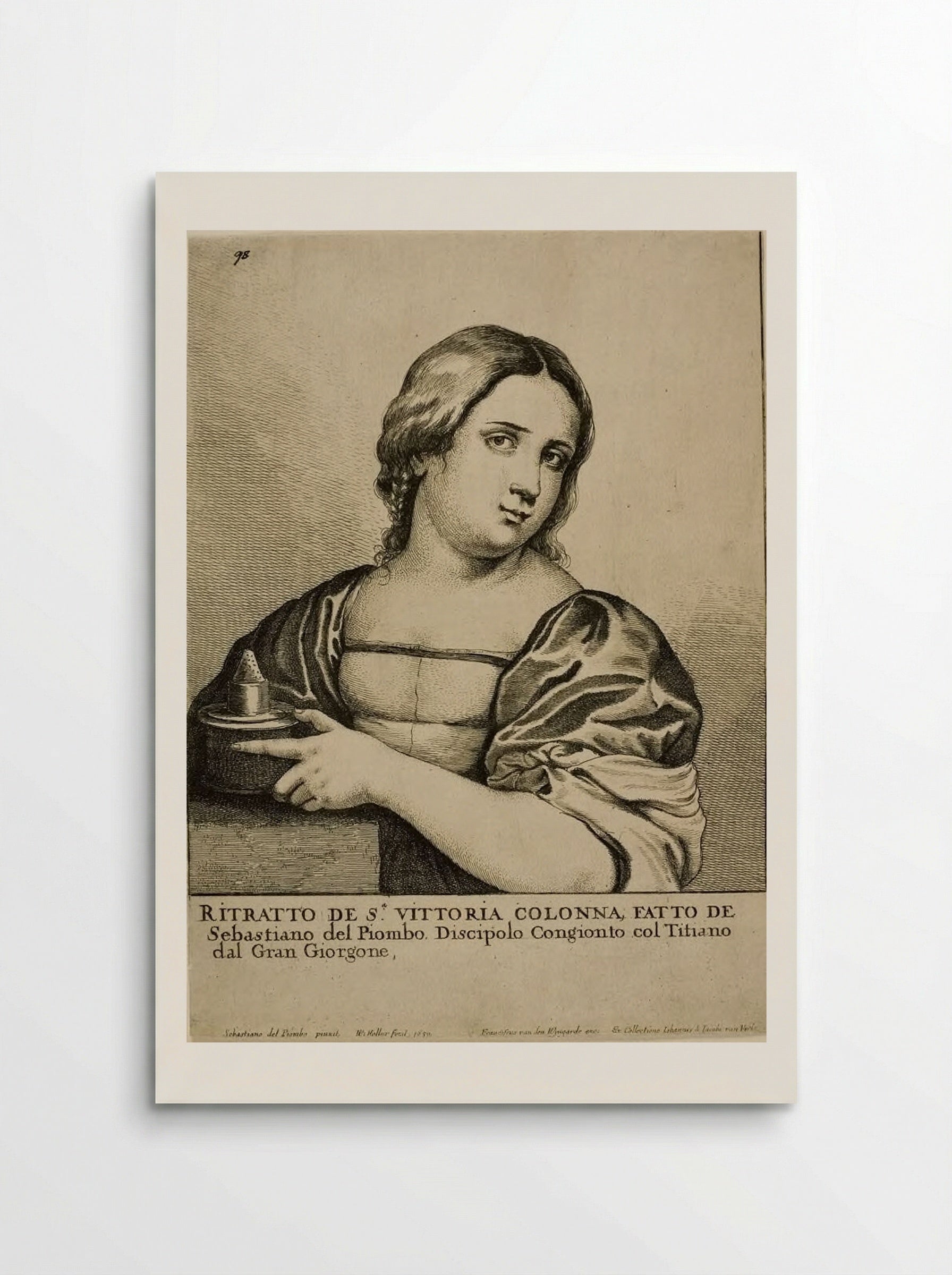 Portrait of a Woman (Vittoria Colonna) - Wenceslaus Hollar - Poster