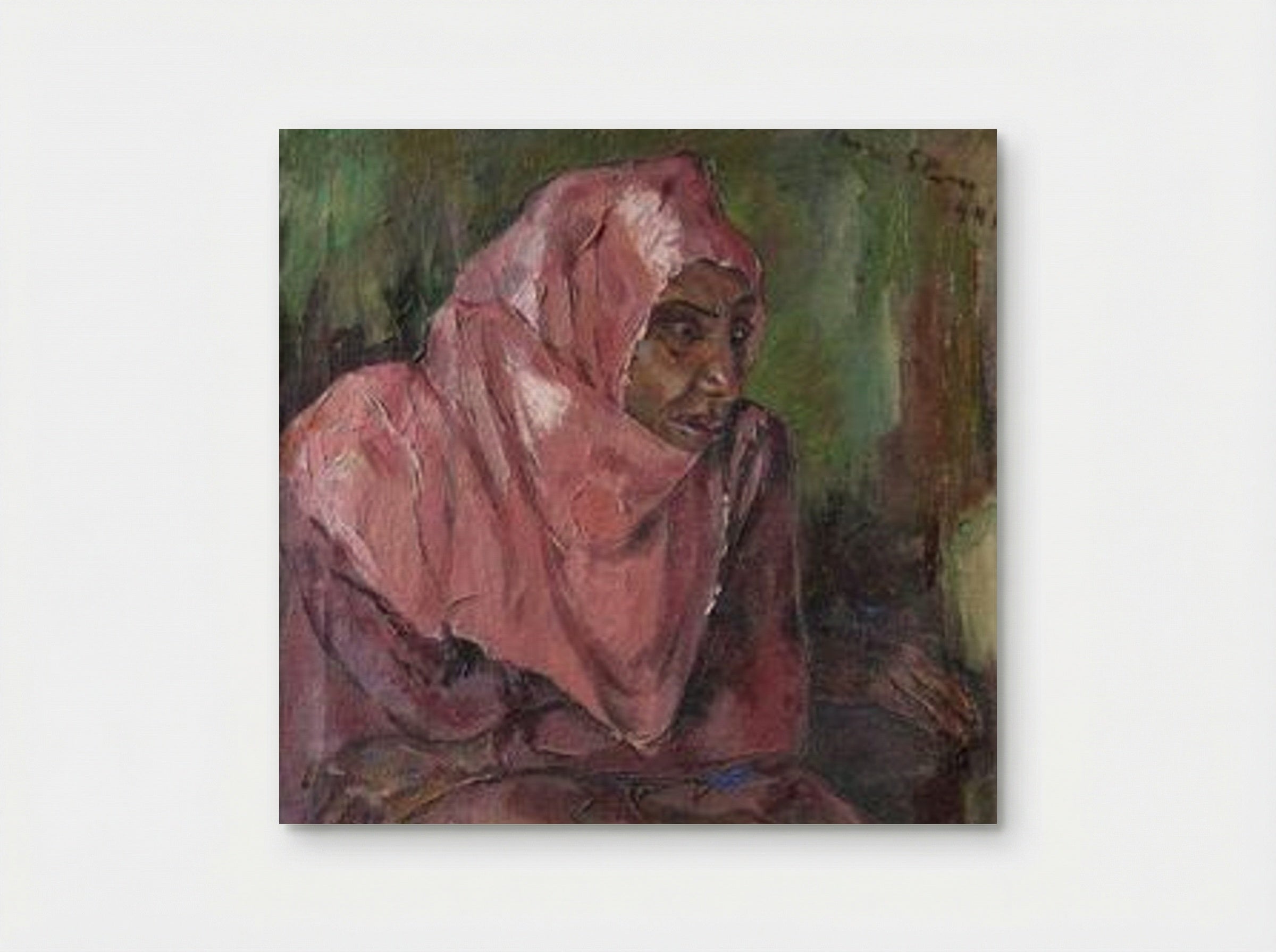 Portrait of a Woman Wearing a Pink Hijab - Irma Stern - Poster