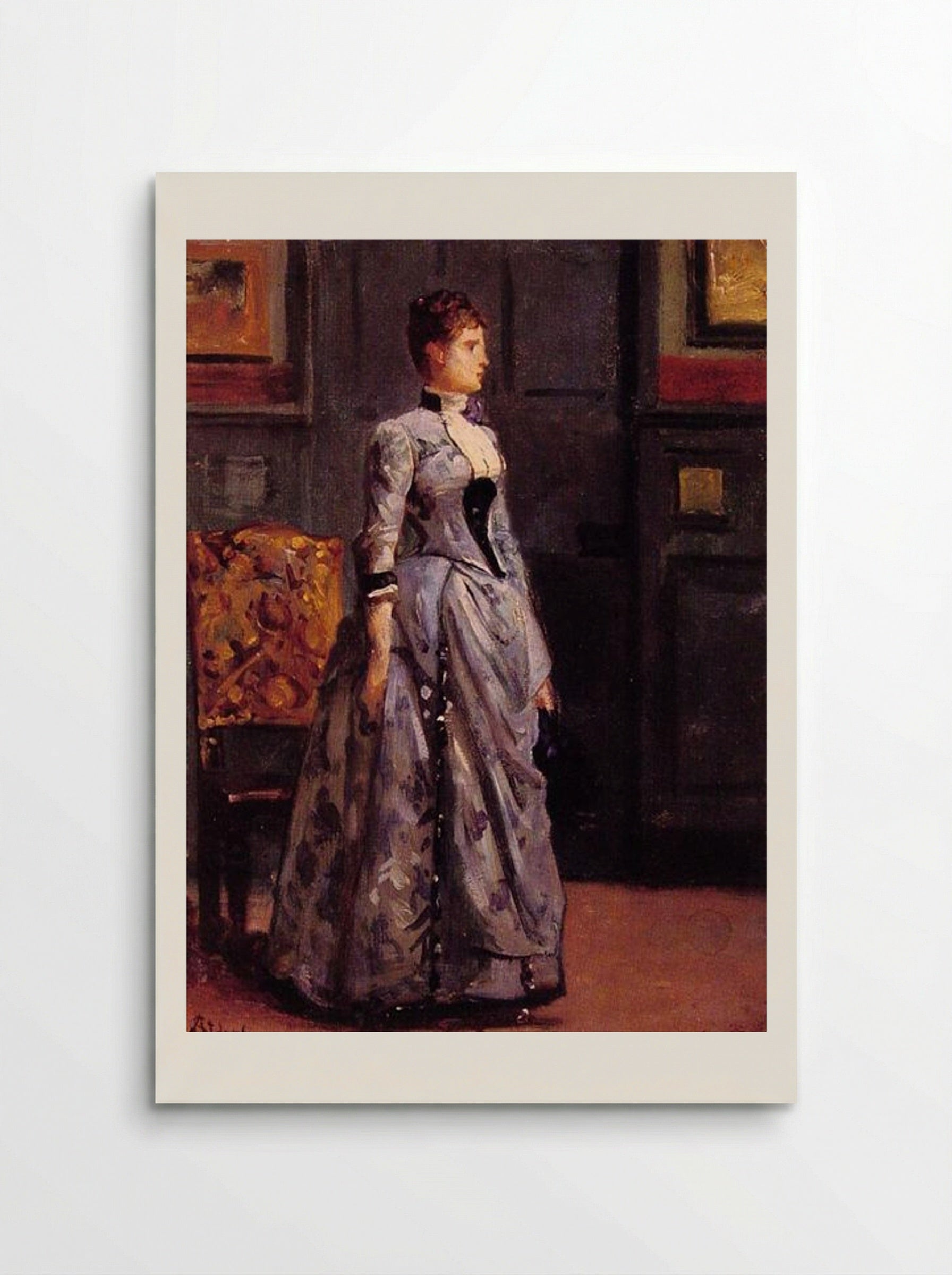 Portrait of a Woman in Blue - Alfred Stevens - Poster