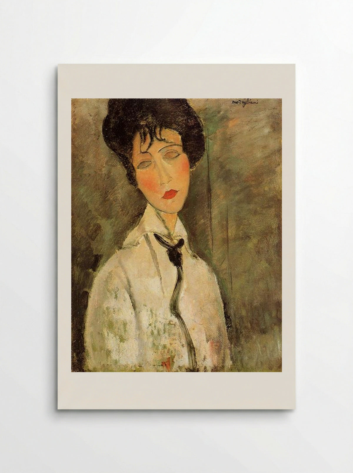 Portrait of a Woman in a Black Tie - Amedeo Modigliani - Poster