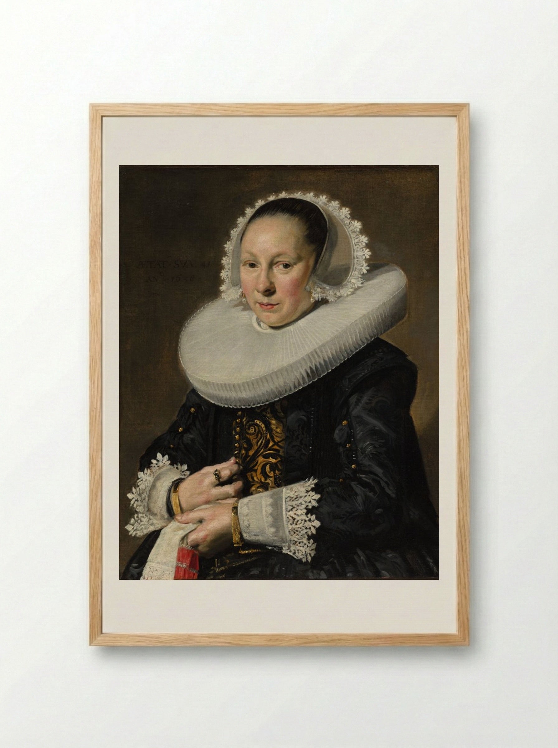 Portrait of a Woman, probably Aeltje Dircksdr. Pater - Frans Hals - Framed Print Wood