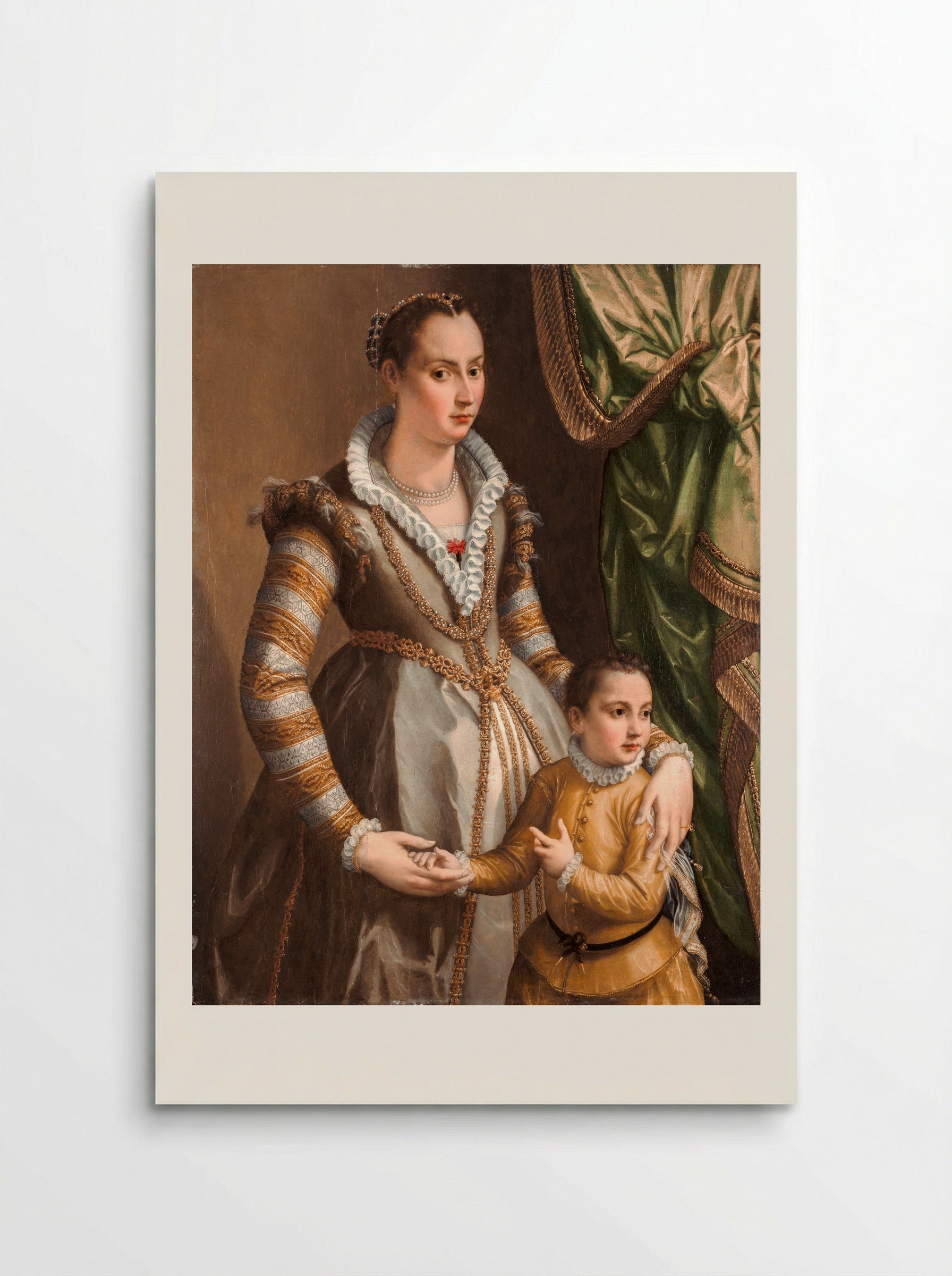 Portrait of a Woman with a Child - Alessandro Allori - Poster