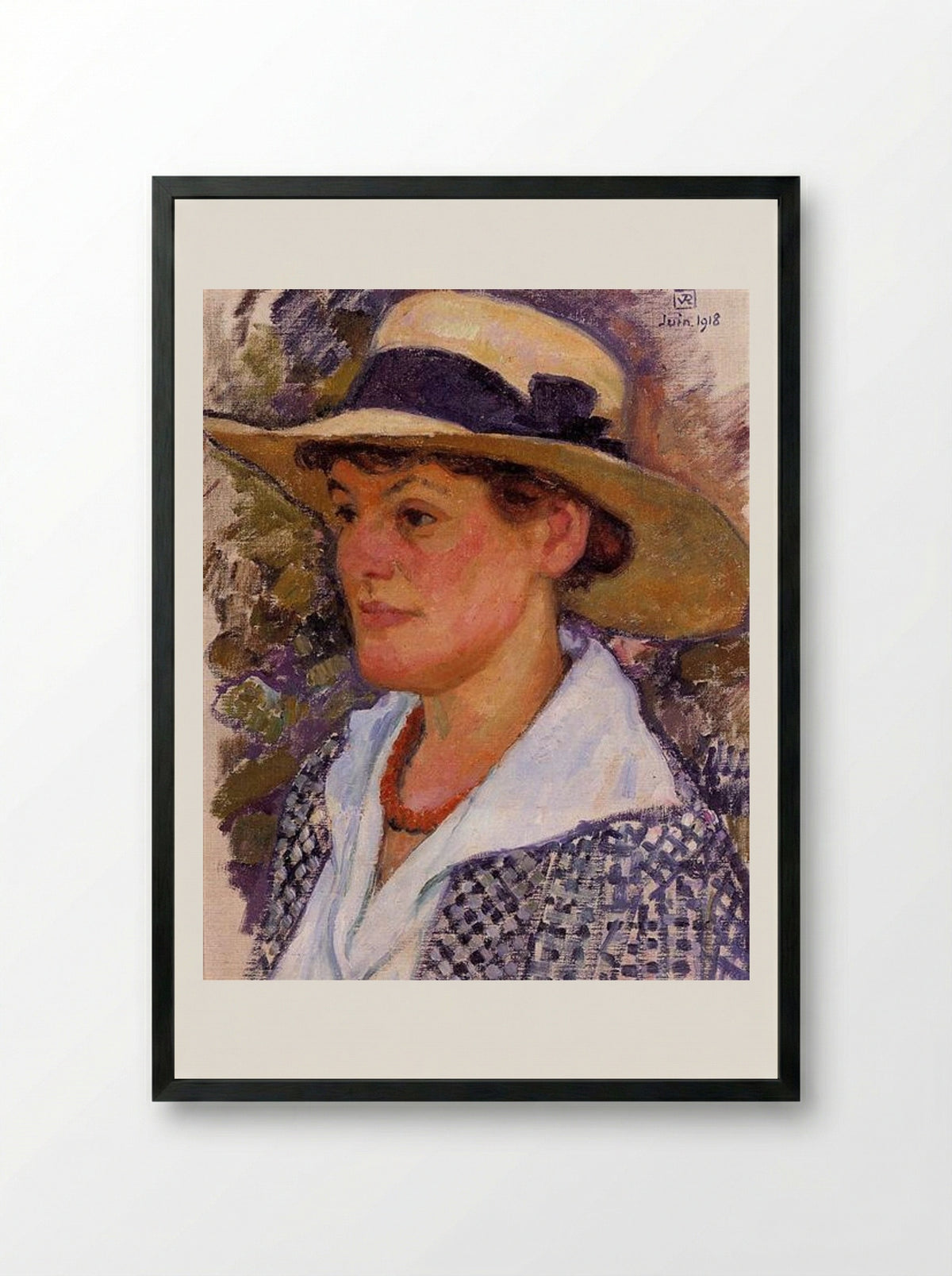 Portrait of a Woman - Théo van Rysselberghe - Framed Print Black