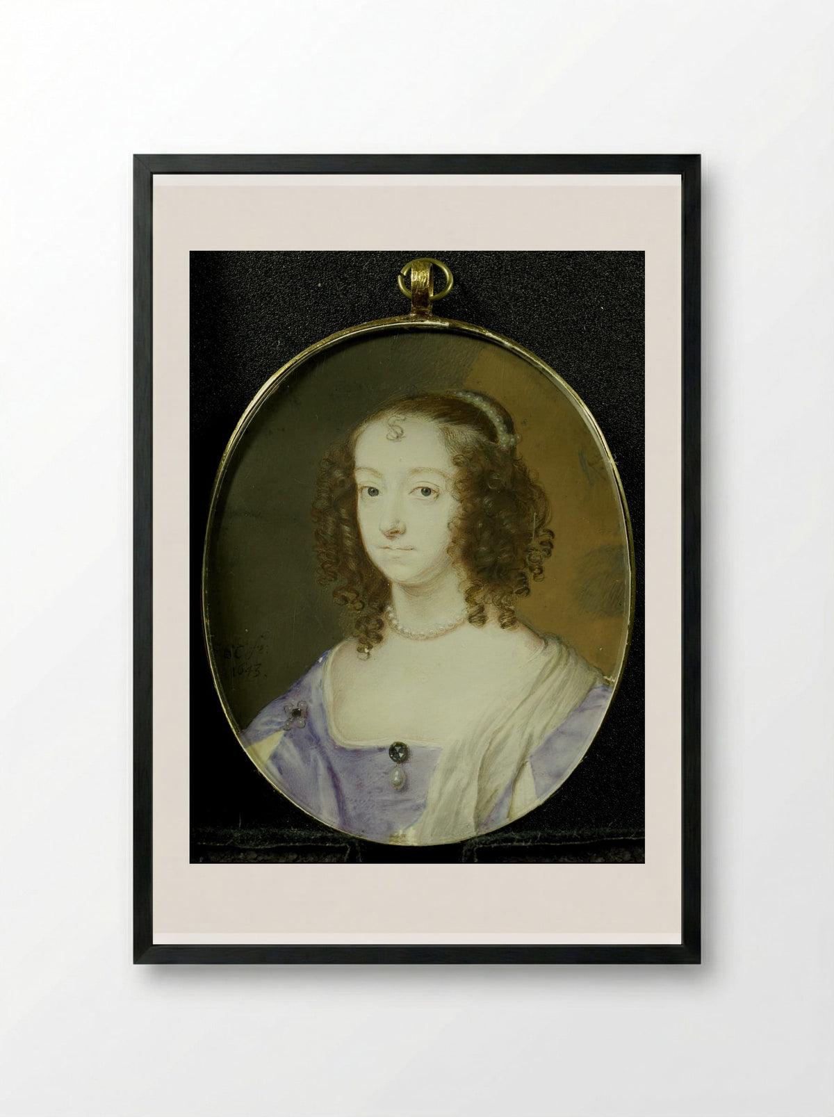 Portrait of a Woman - Samuel Cooper - Framed Print Black