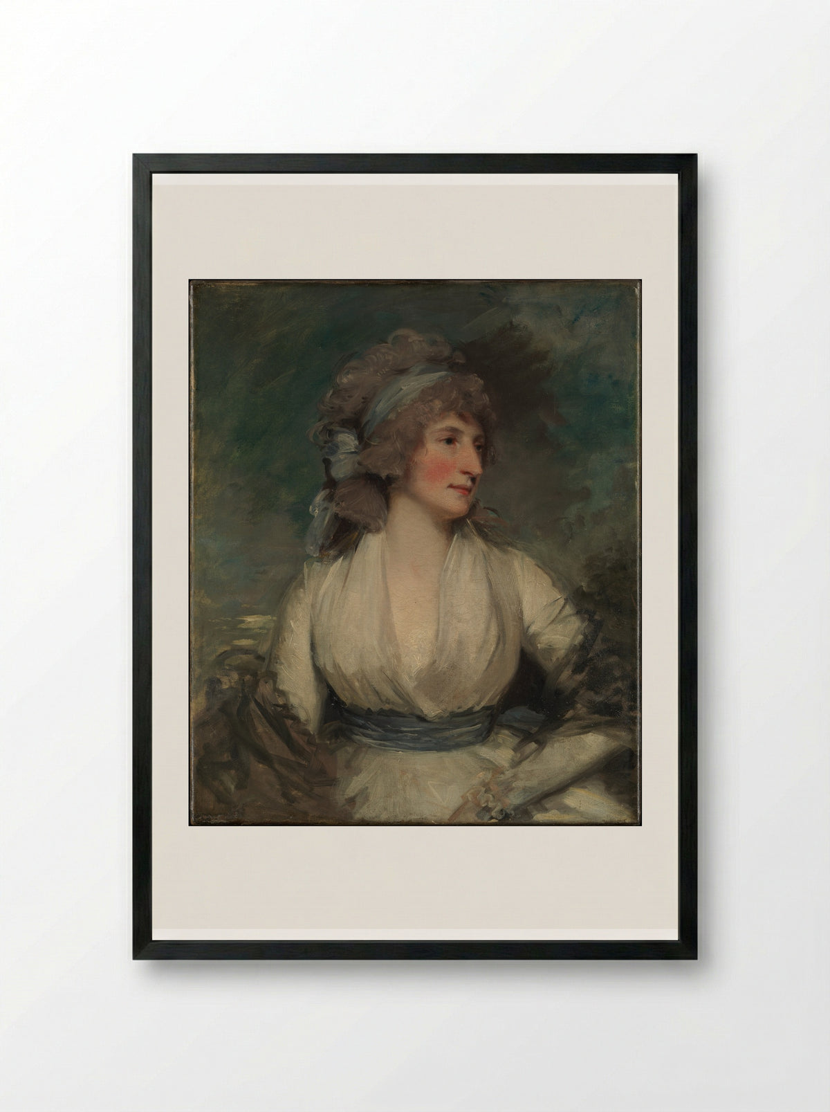 Portrait of a Woman - John Hoppner - Framed Print Black