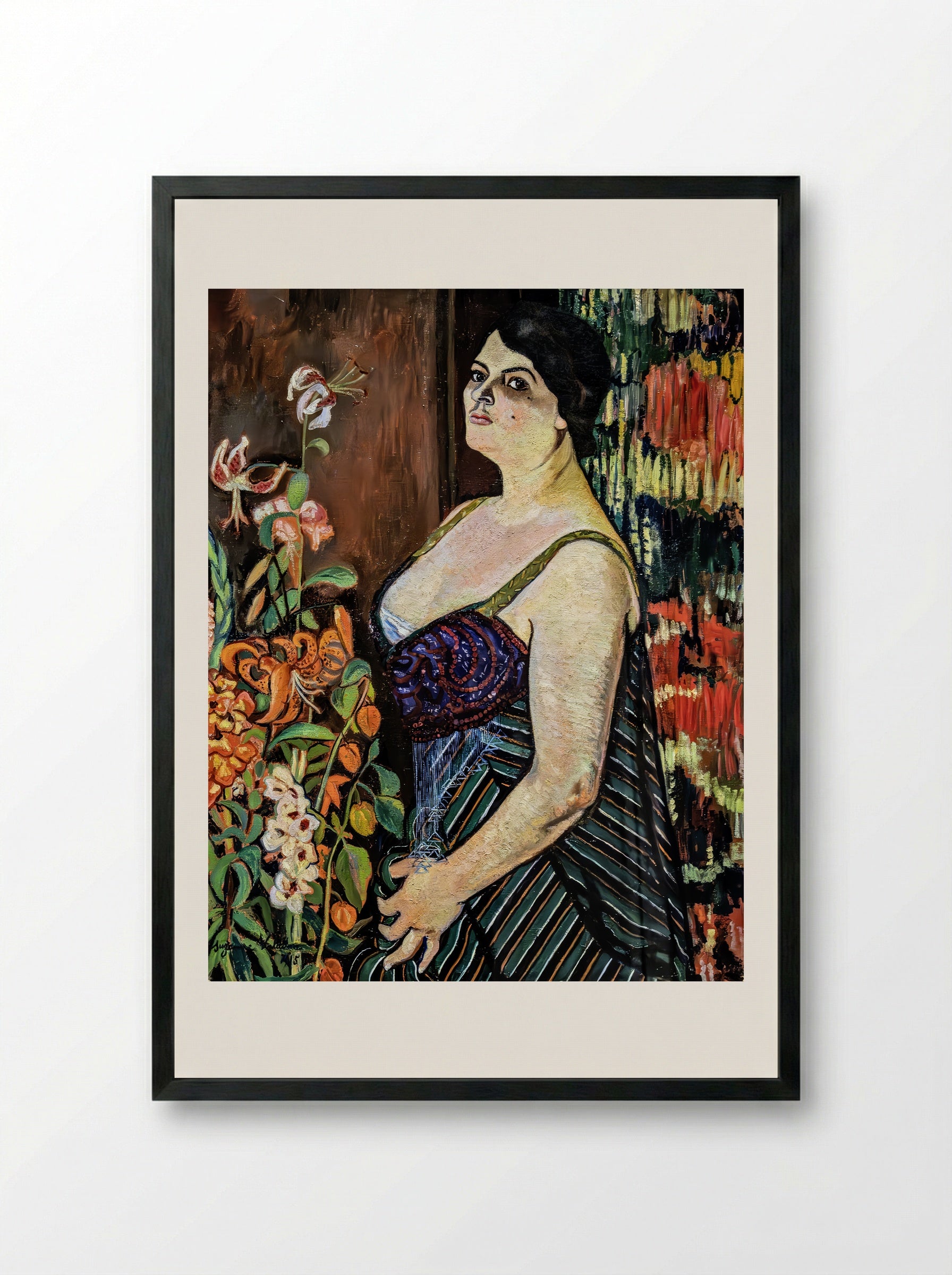 Portrait of a Woman - Suzanne Valadon - Framed Print Black