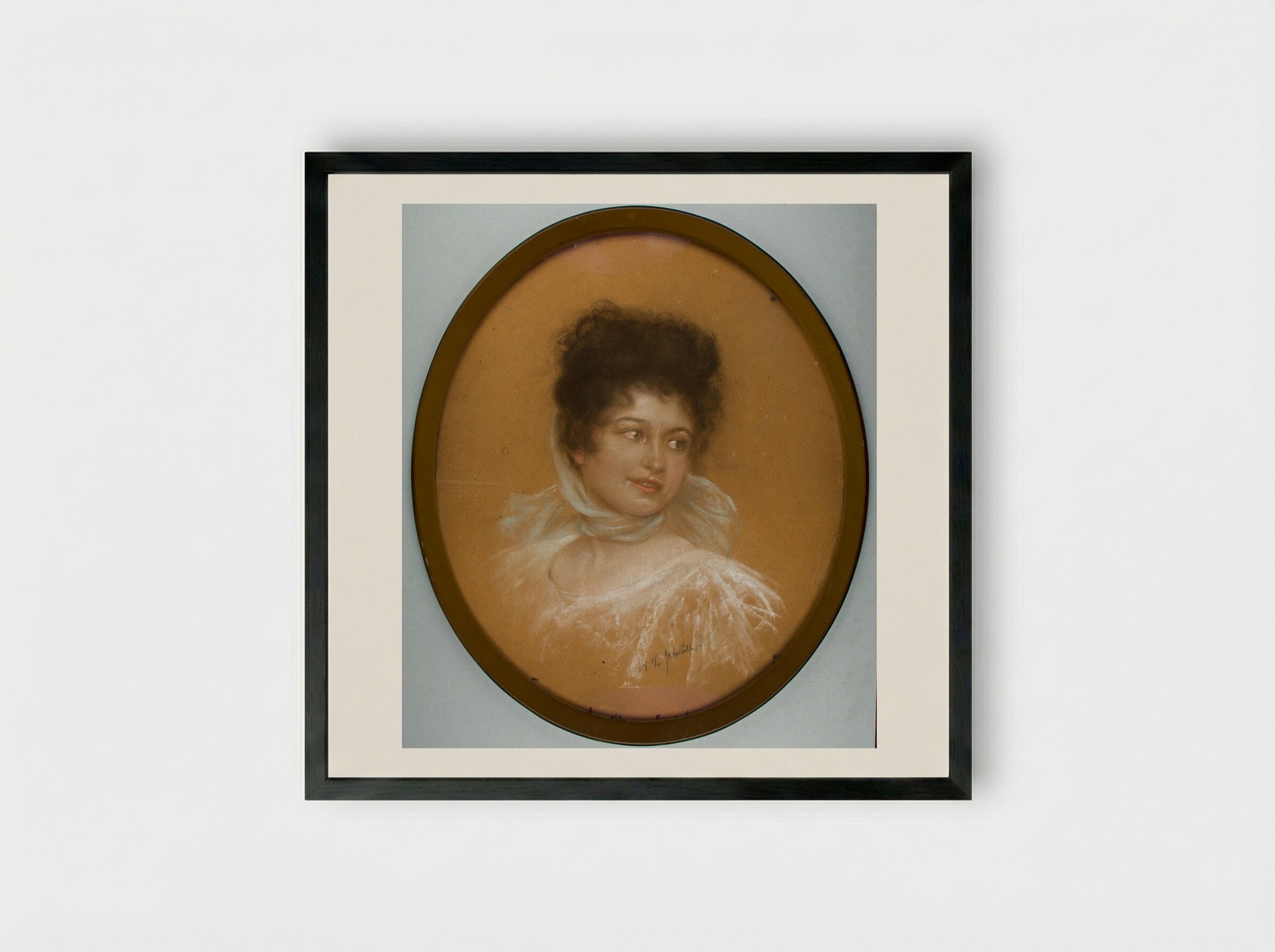 Portrait of a Woman - William Valentine Schevill - Framed Print Black