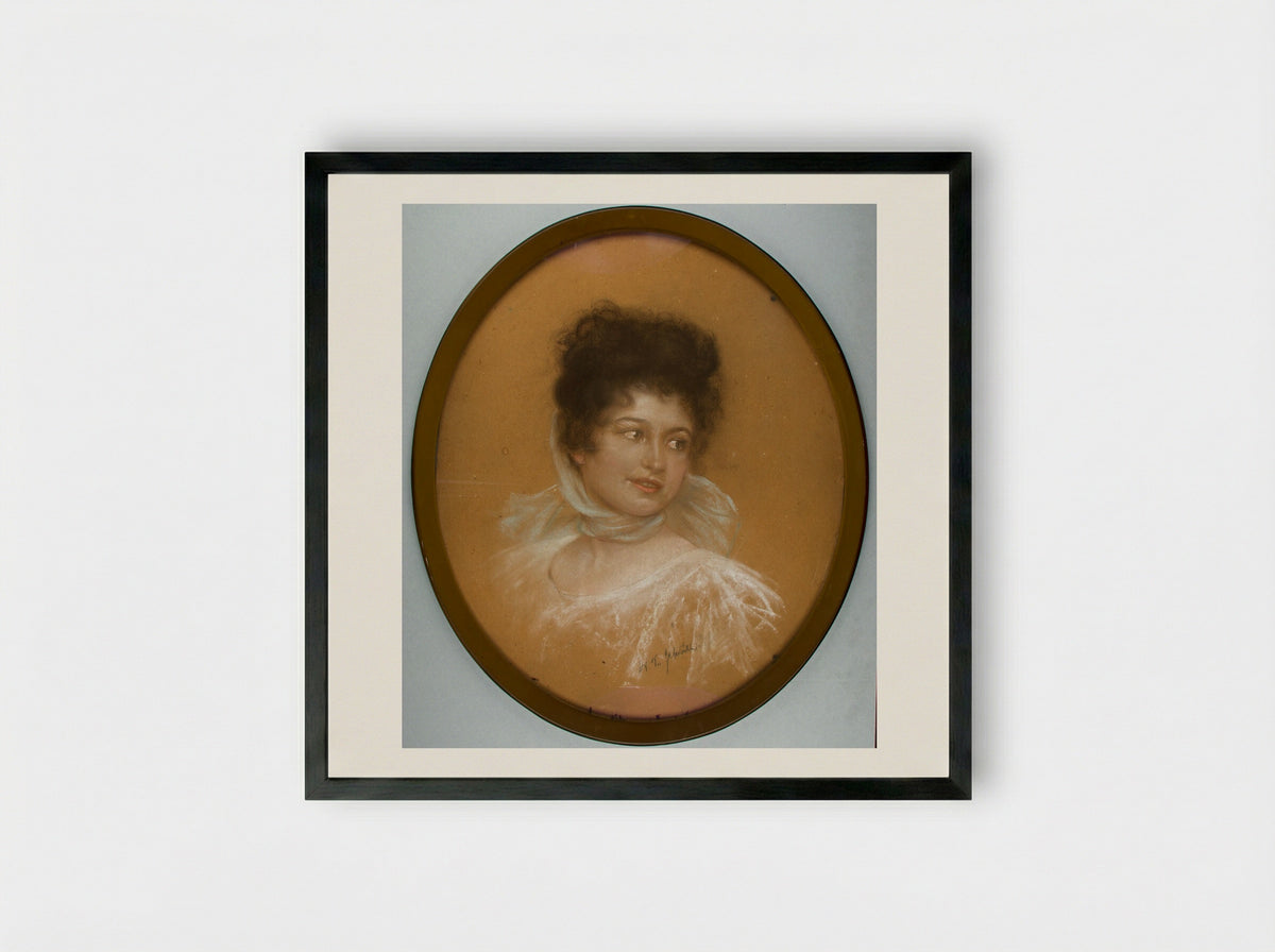 Portrait of a Woman - William Valentine Schevill - Framed Print Black