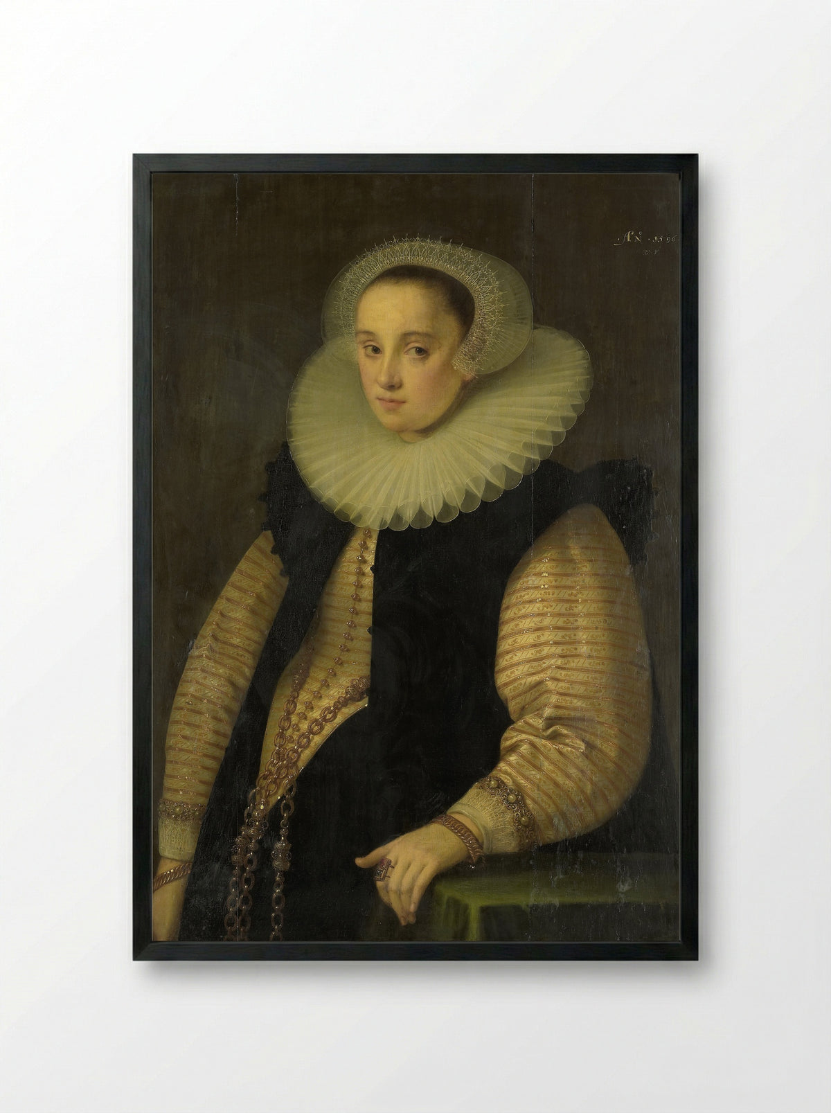 Portrait of a Woman - Gortzius Geldorp - Framed Print Black