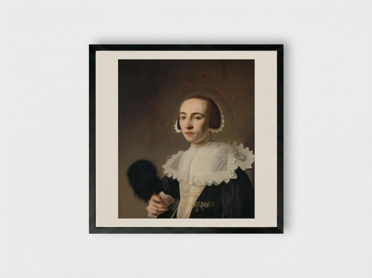 Portrait of a Woman - Pieter Dubordieu - Framed Print Black