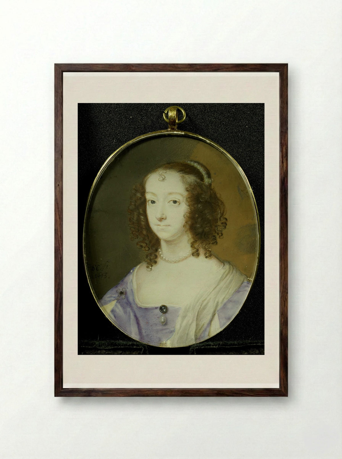 Portrait of a Woman - Samuel Cooper - Framed Print Dark Wood