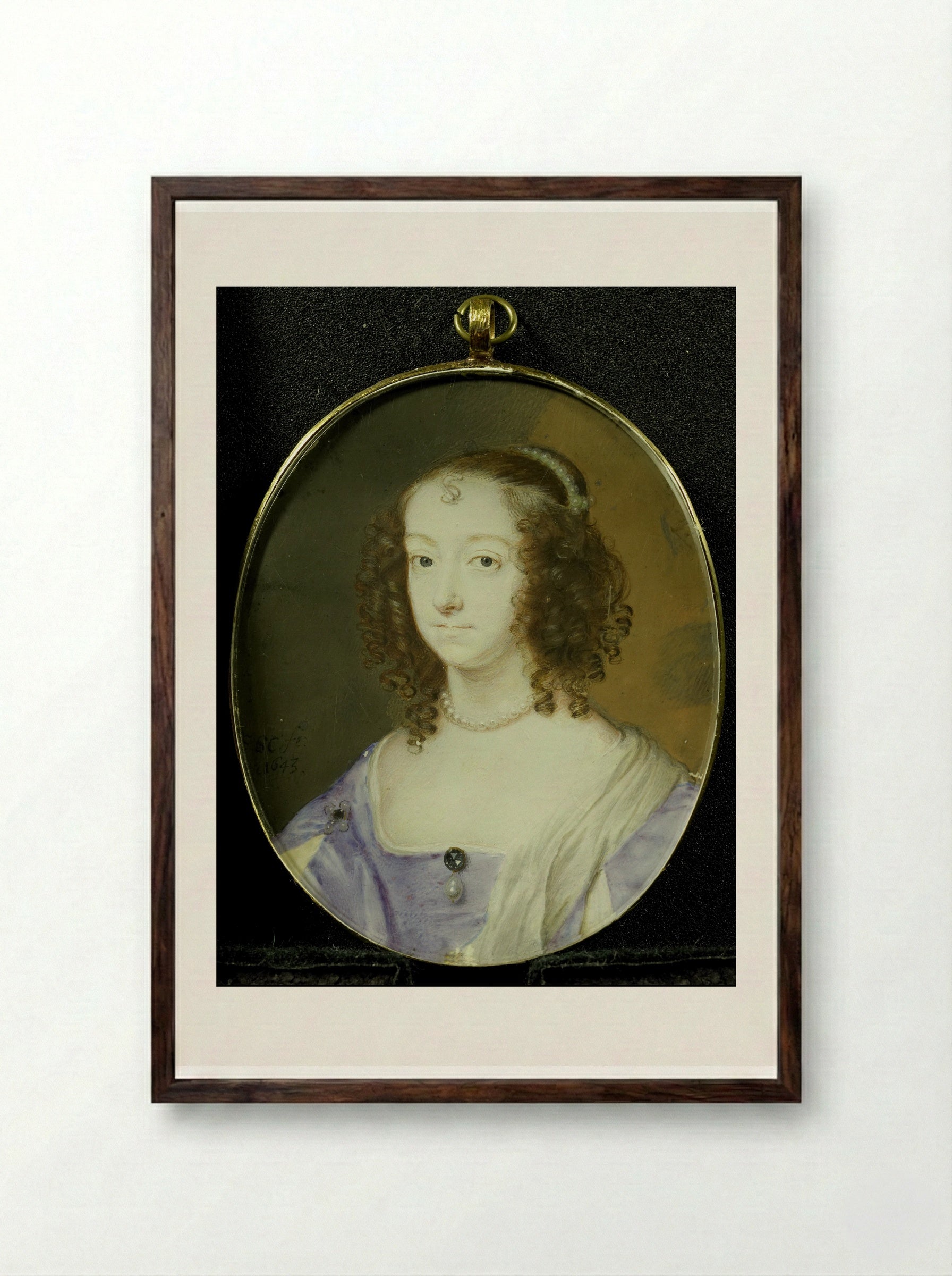 Portrait of a Woman - Samuel Cooper - Framed Print Dark Wood