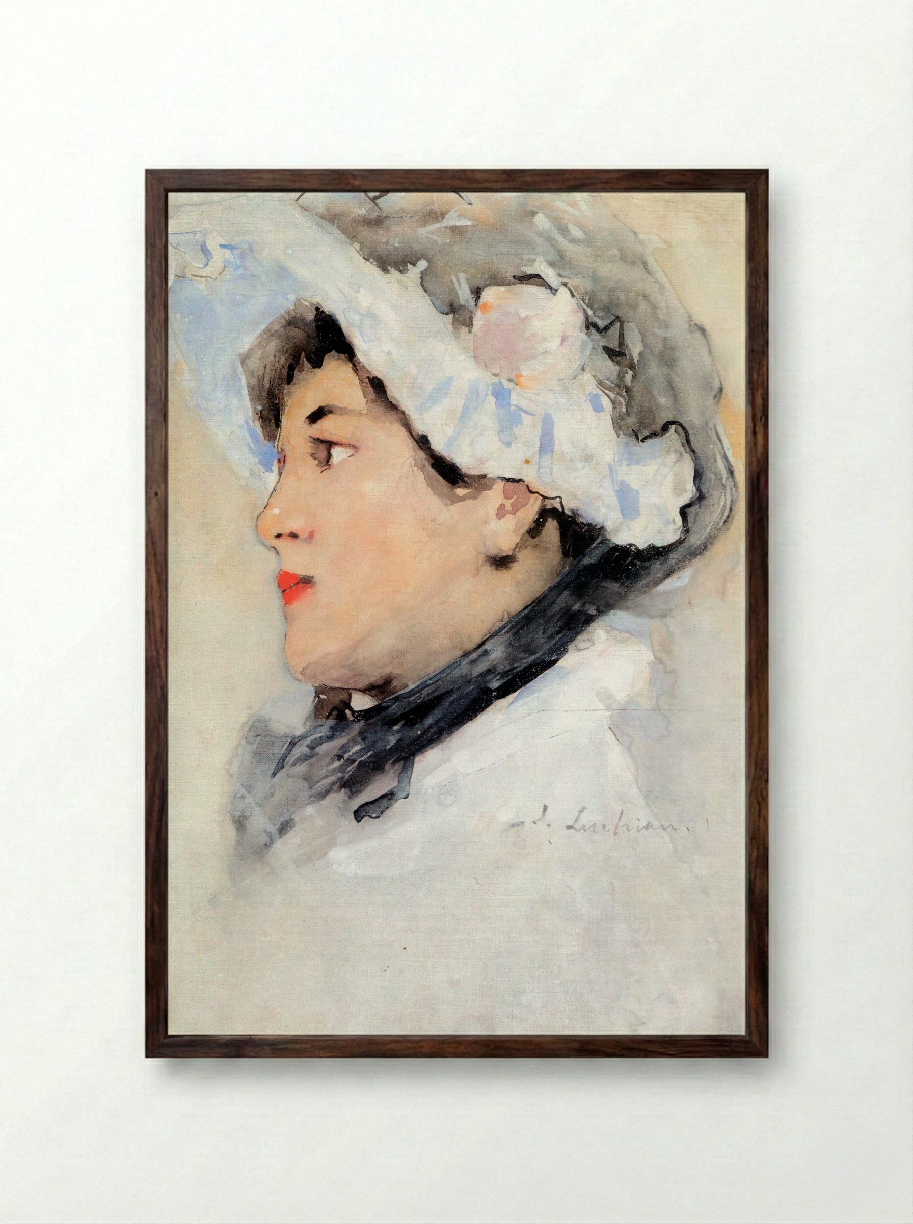 Portrait of a Woman - Stefan Luchian - Framed Print Dark Wood