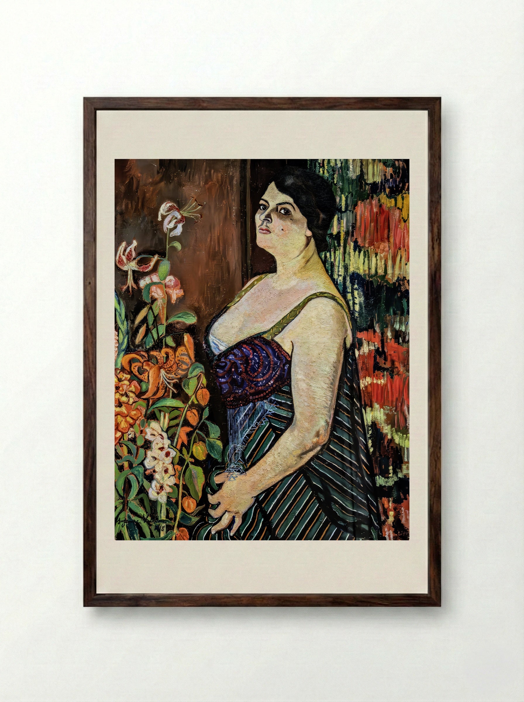 Portrait of a Woman - Suzanne Valadon - Framed Print Dark Wood